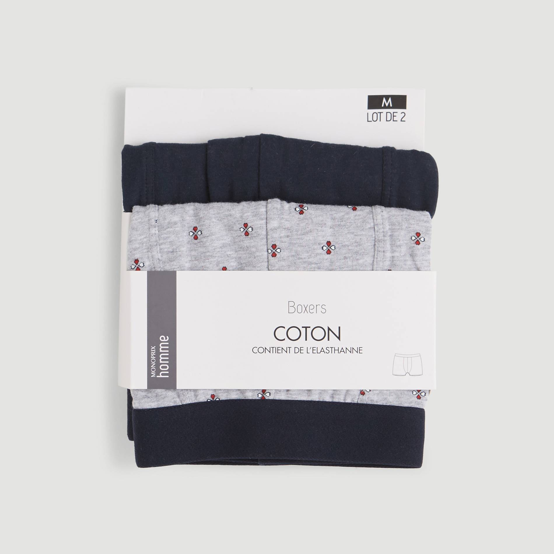Lot de 2 boxers, Gris moyen, large image number 1