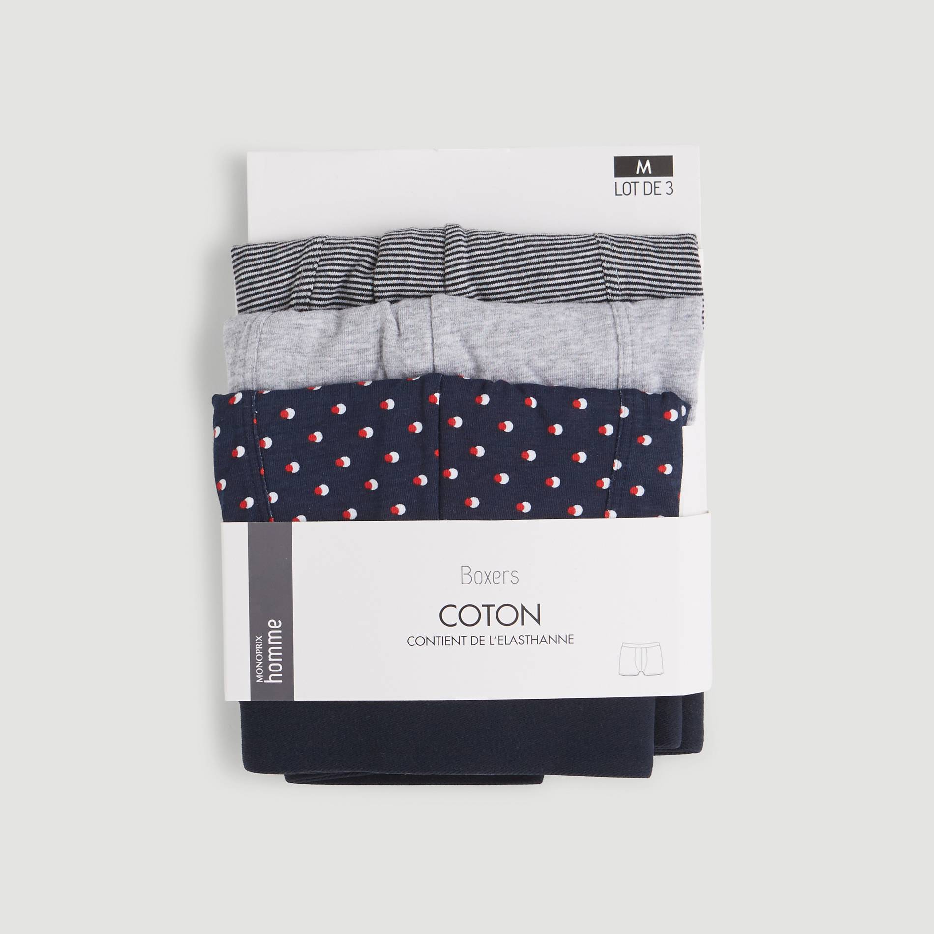 Lot de 3 boxers, Bleu marine, large image number 1