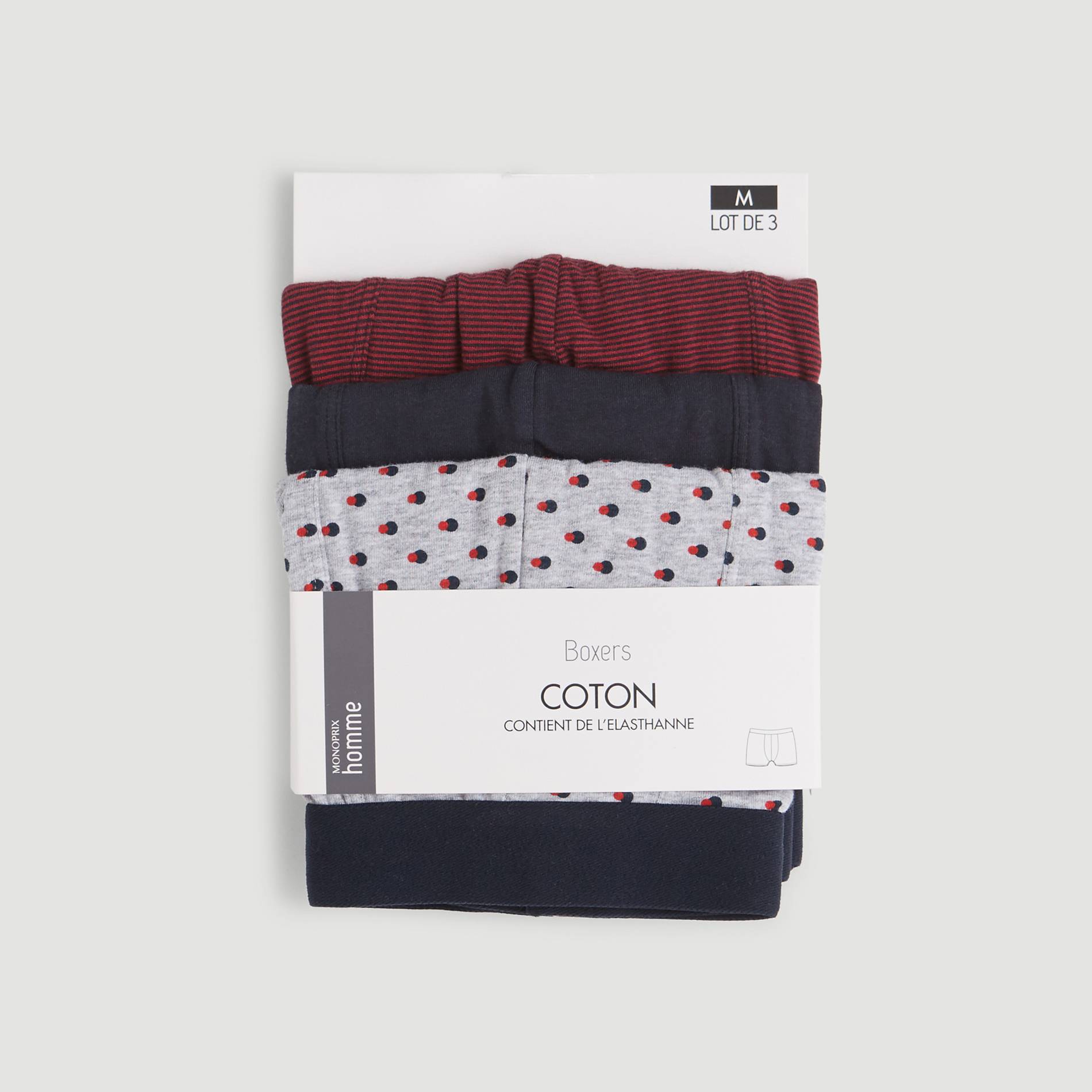 Lot de 3 boxers, Gris moyen, large image number 1.0
