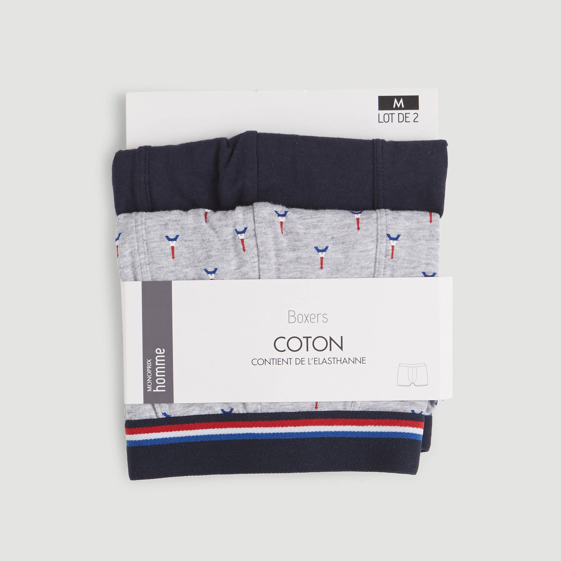 Lot de 2 boxers imprimes, Gris moyen, large image number 1.0