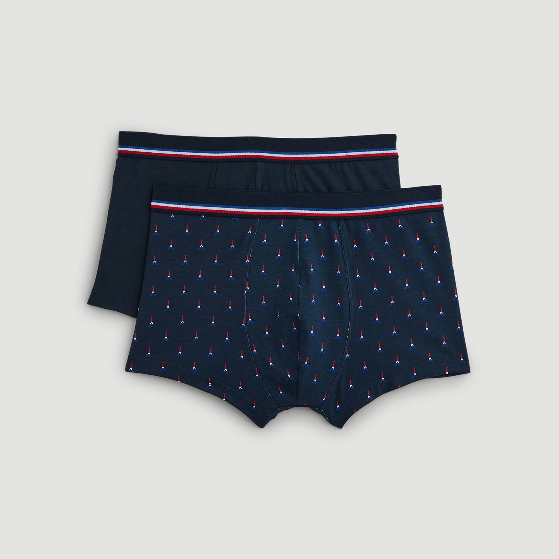 Lot de 2 boxers imprimes, Bleu marine, large image number 0.0