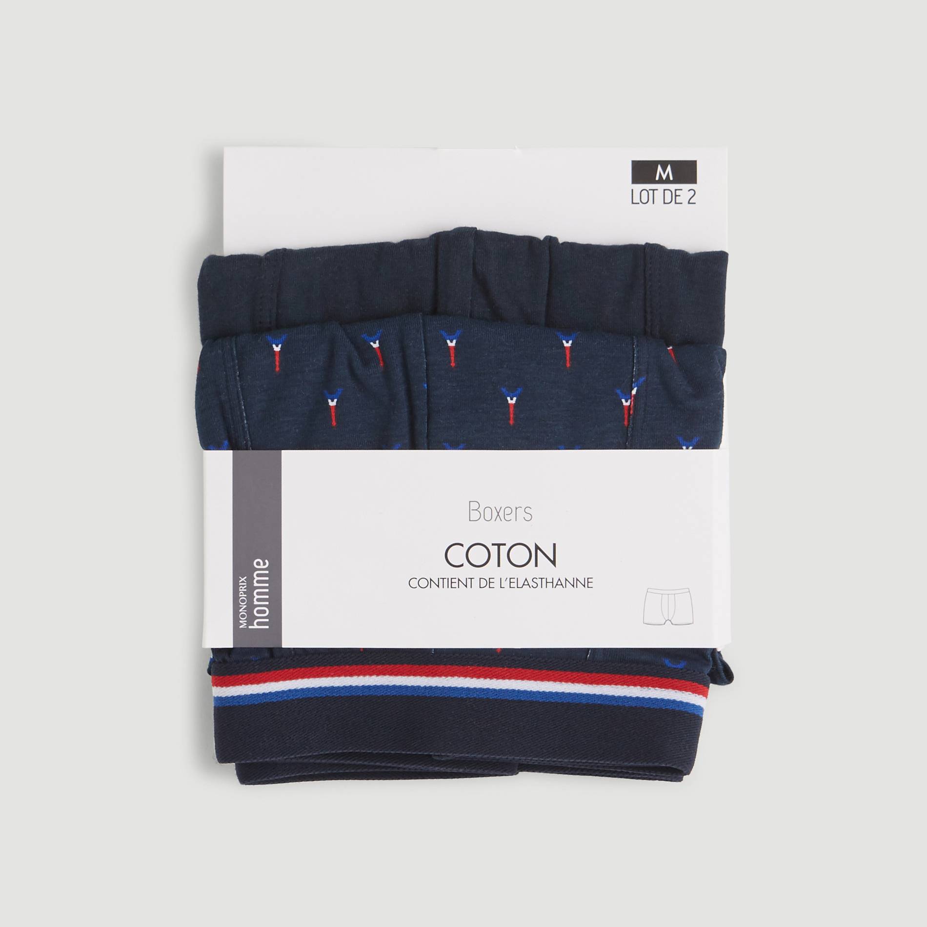 Lot de 2 boxers imprimes, Bleu marine, large image number 1