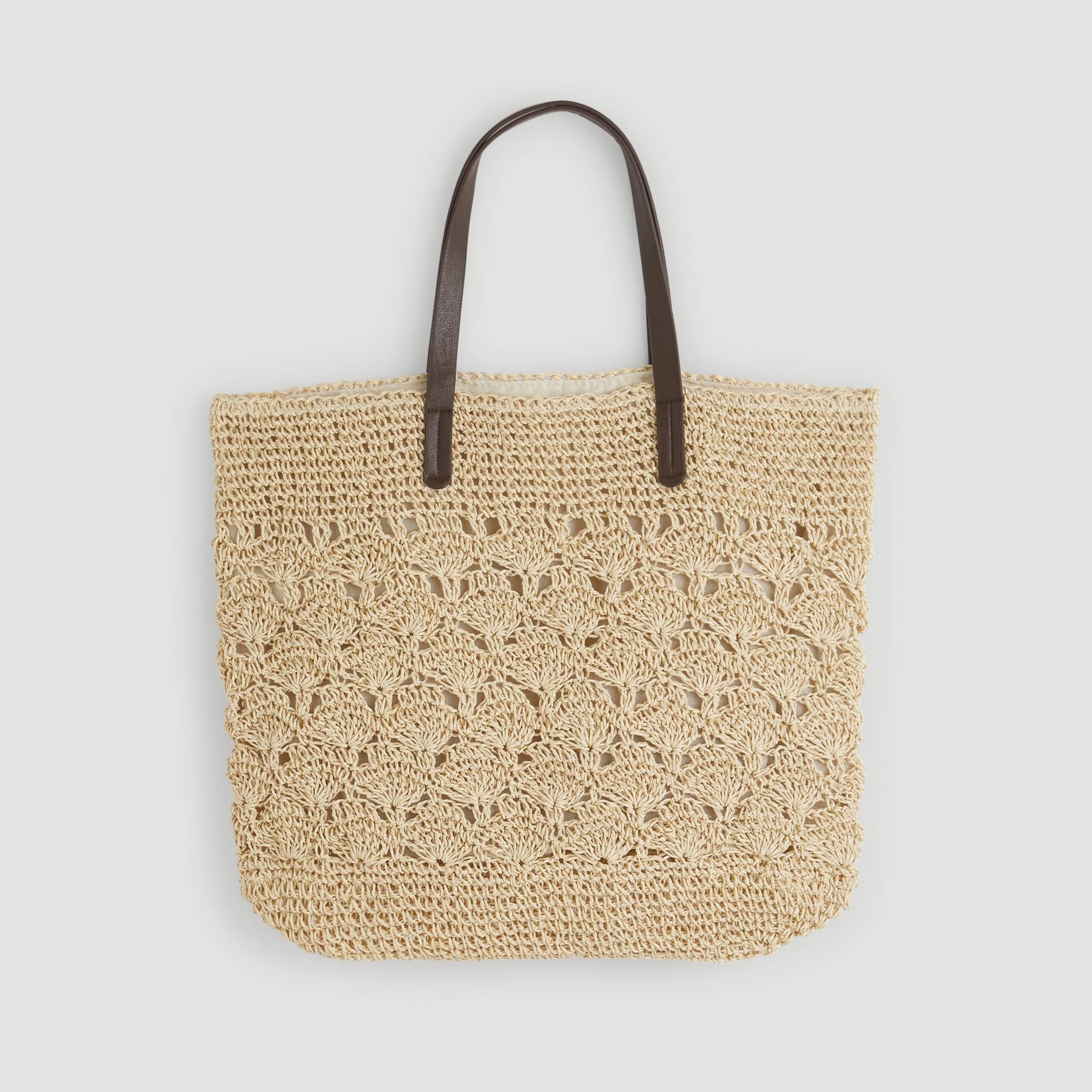 Sac en forme de panier ajoure, Safran, large image number 1.0