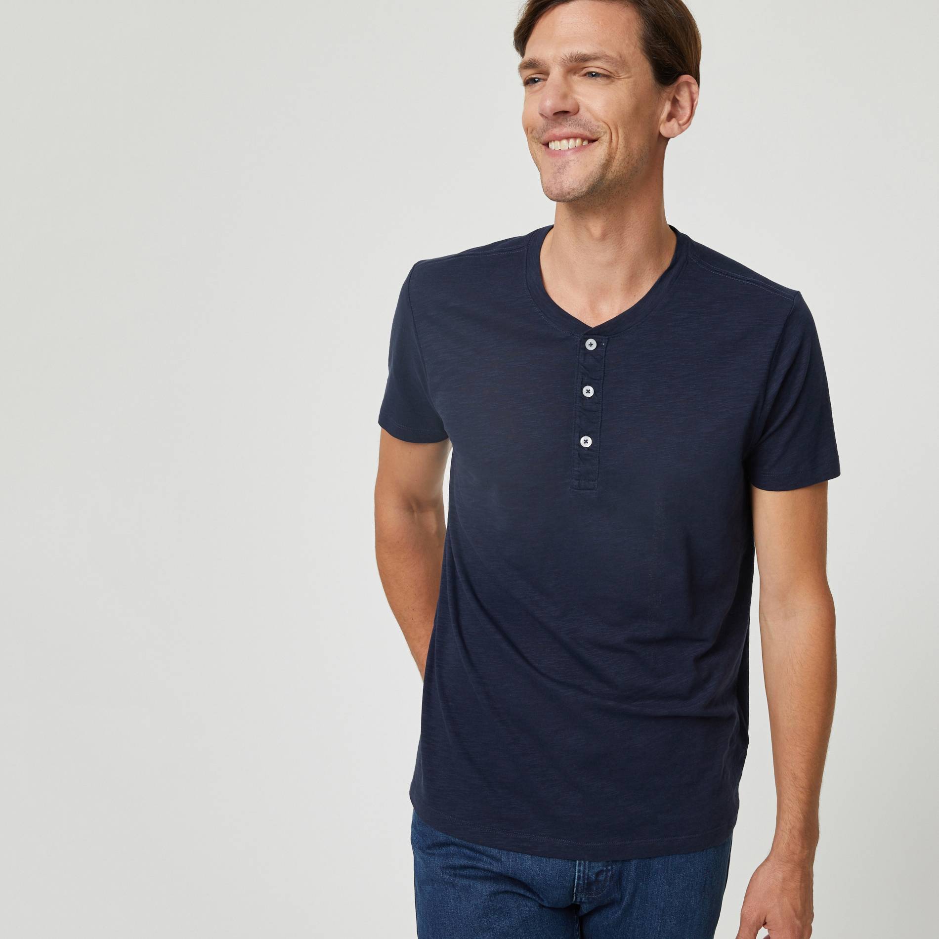 T-shirt manches courtes en coton BIO, Bleu marine, large image number 0