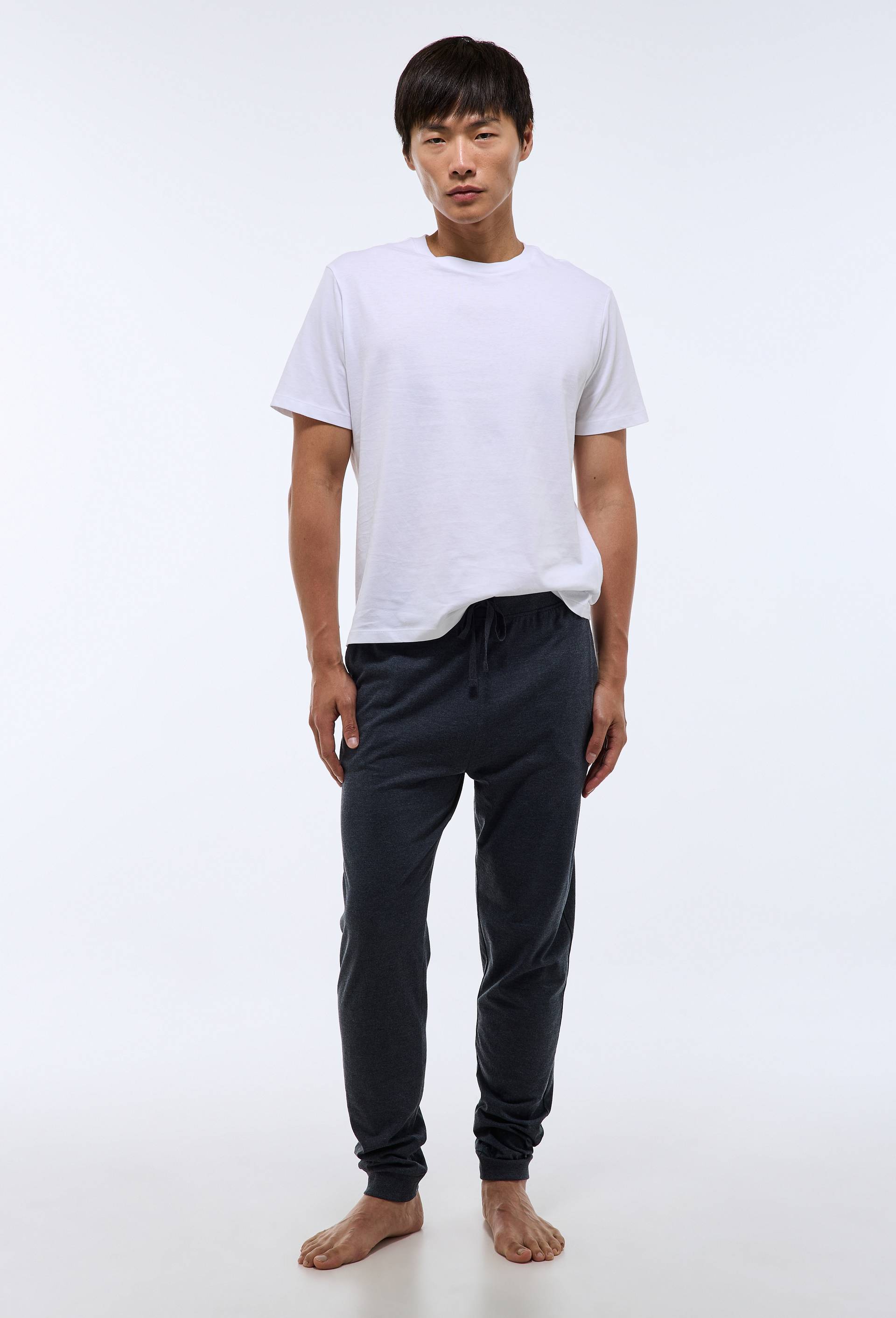 Bas de pyjama en jersey de coton BIO, Bleu fonc&eacute;, swatch image