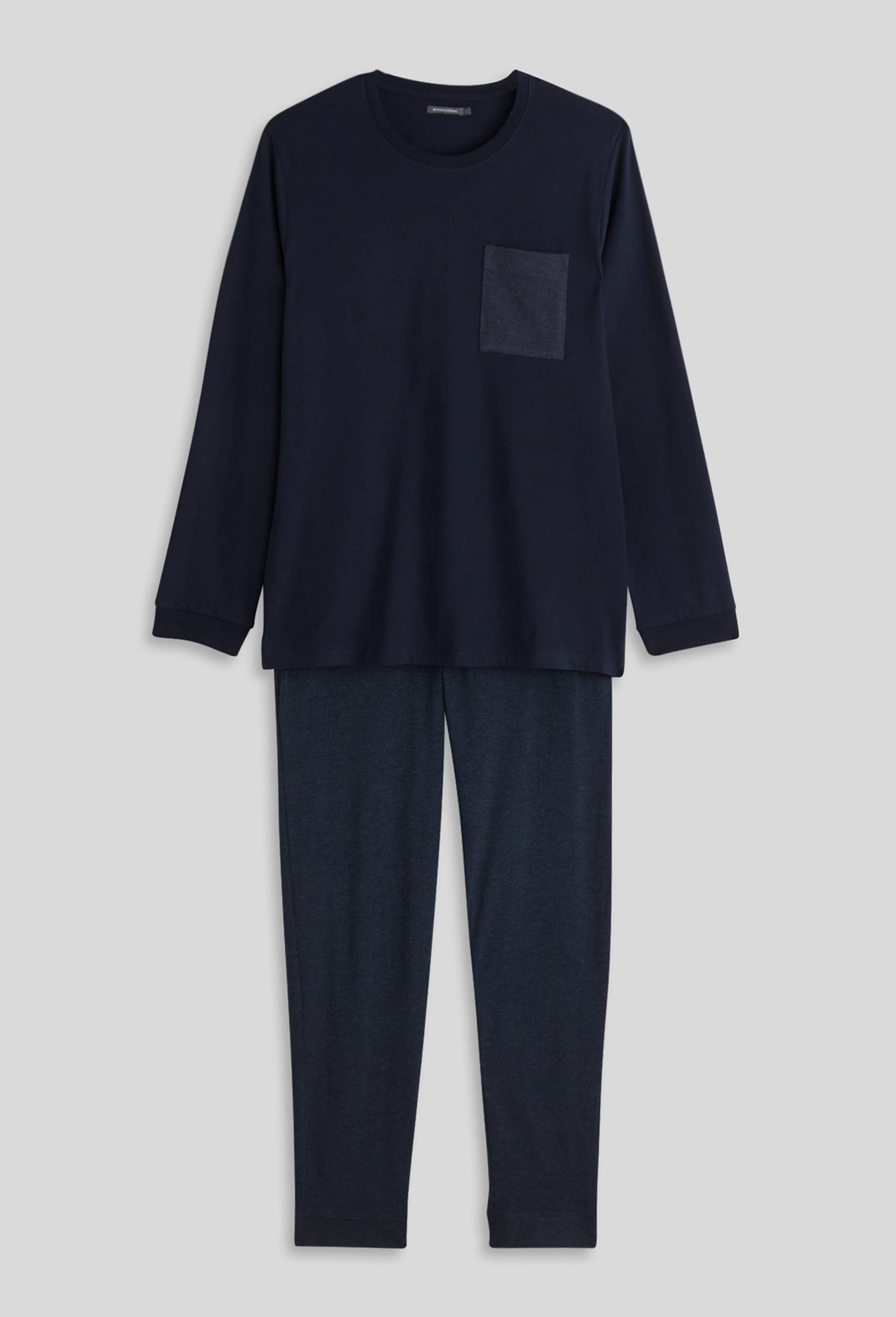 Pyjama T-shirt manches longues et pantalon en jersey de coton BIO GOTS, Bleu fonc&eacute;, large image number 3.0