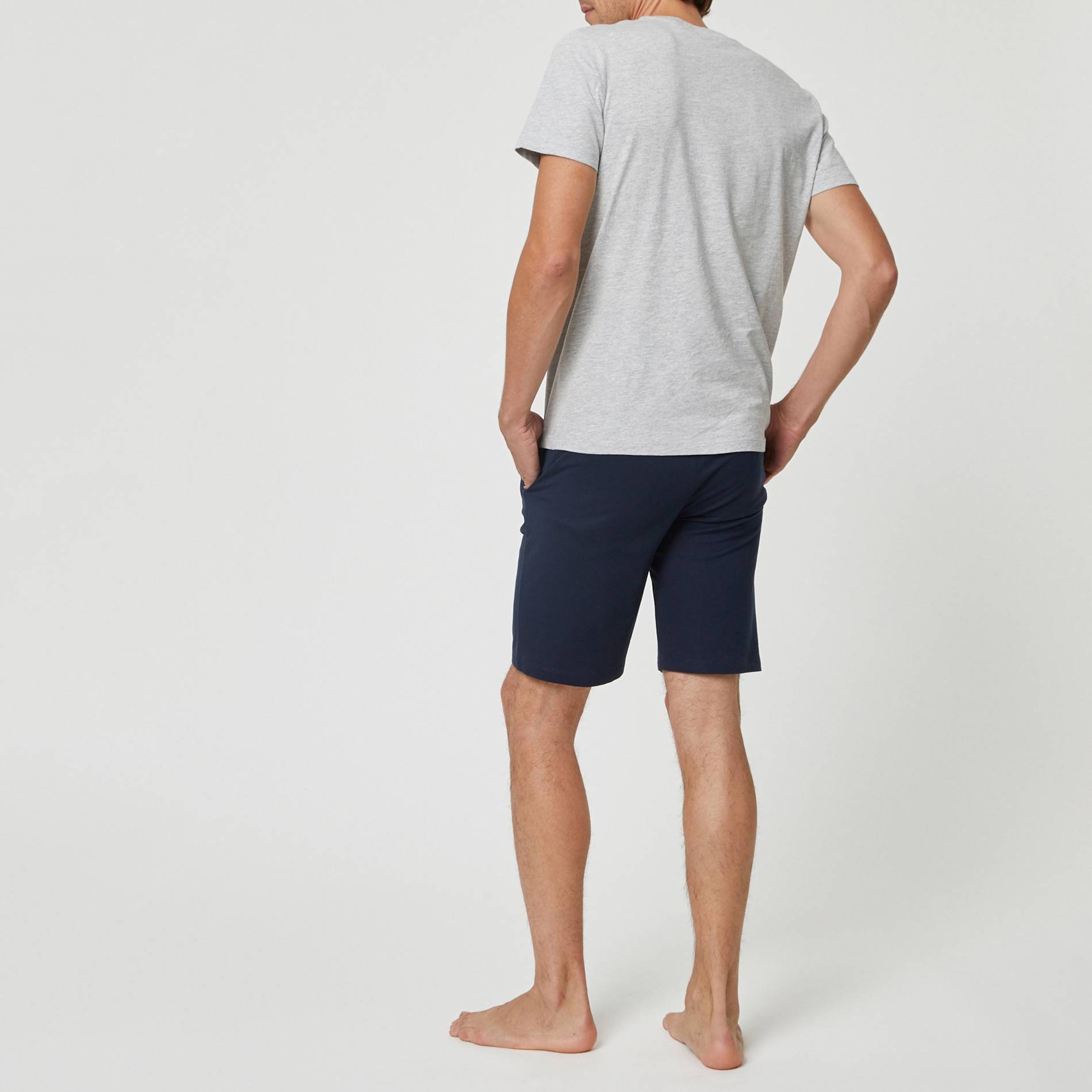 Pyjama imprime en coton BIO, Gris moyen, large image number 1