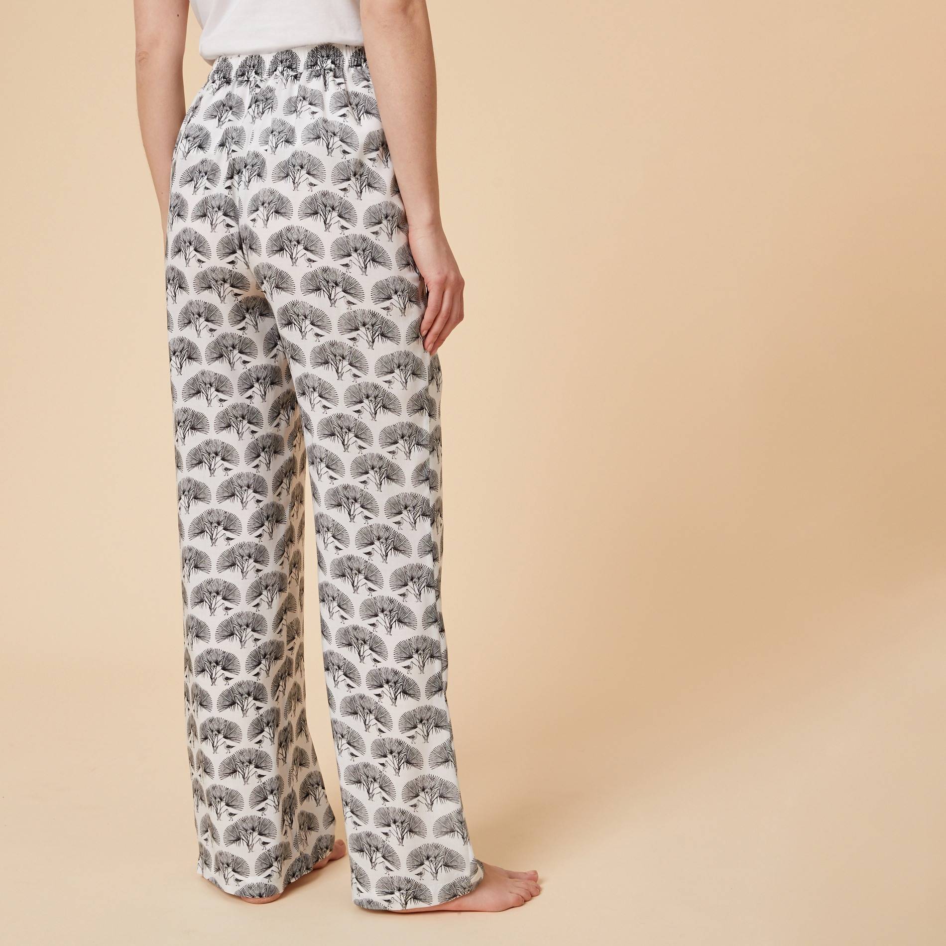 Pantalon large imprimé, Blanc, large image number 1.0
