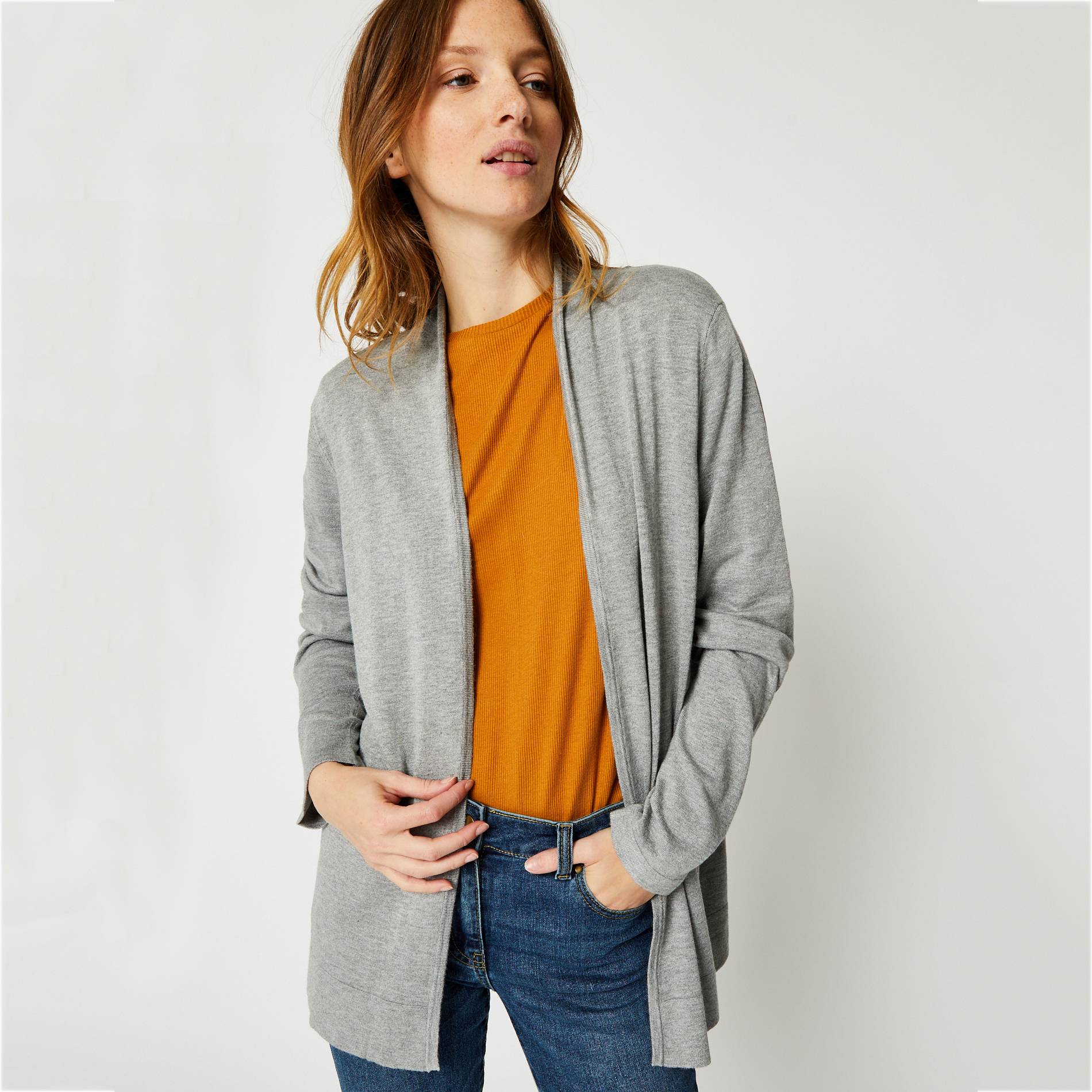 Gilet manches longues, Perle, large image number 0