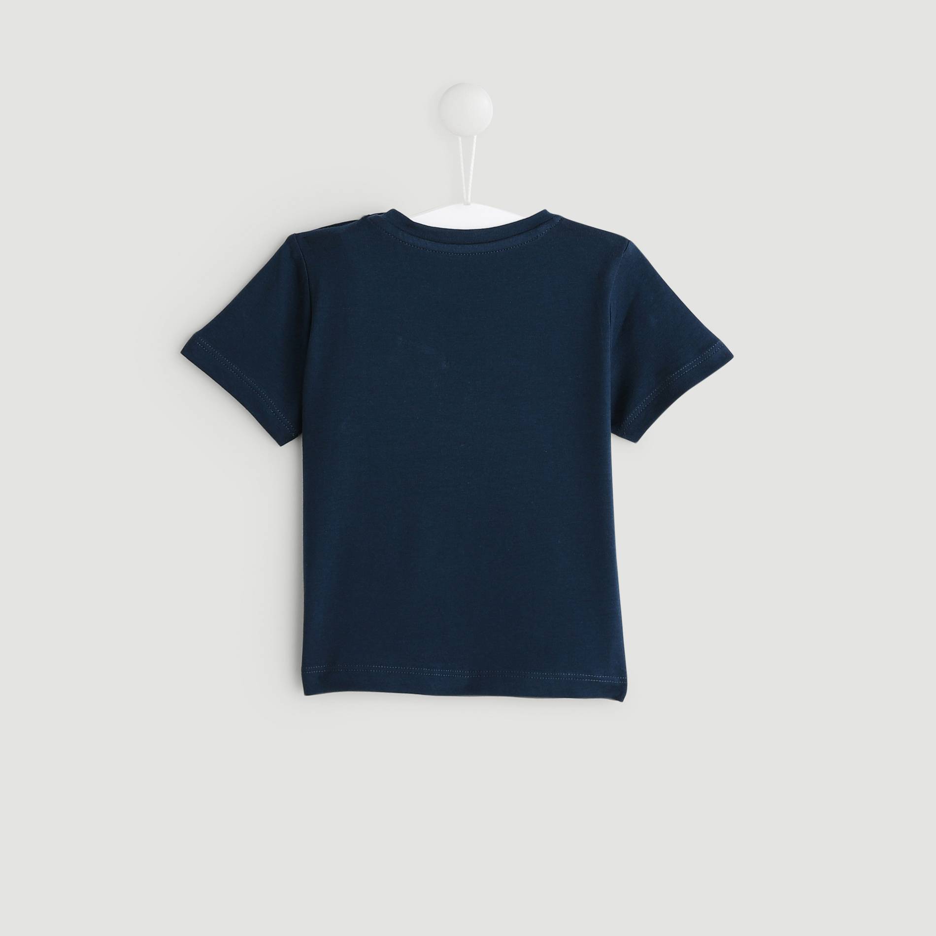 T-shirt manches courtes imprimé flocage, Bleu marine, large image number 1.0
