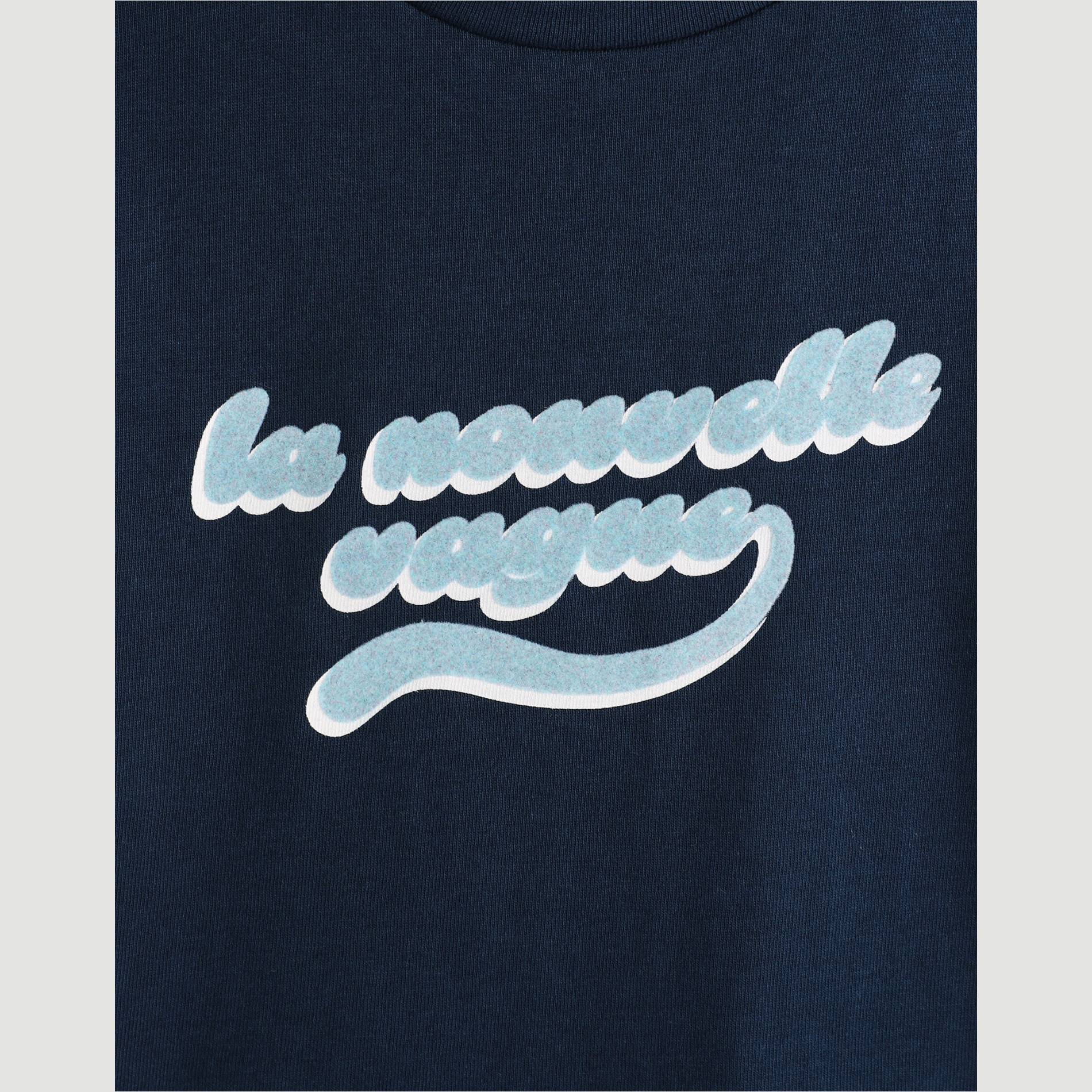 T-shirt manches courtes imprimé flocage, Bleu marine, large image number 2