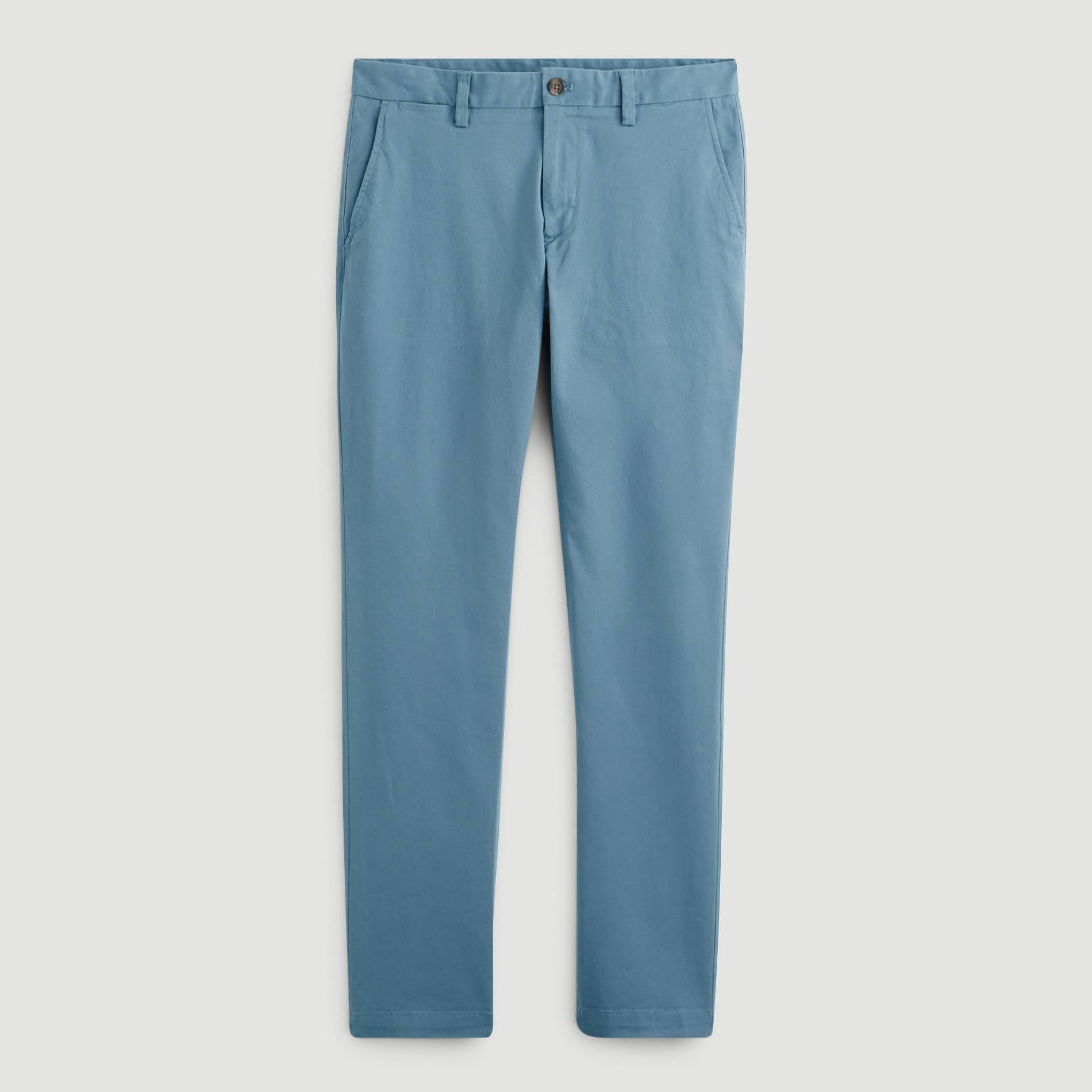 Pantalon chino straight en coton BIO, Bleu canard, large image number 2