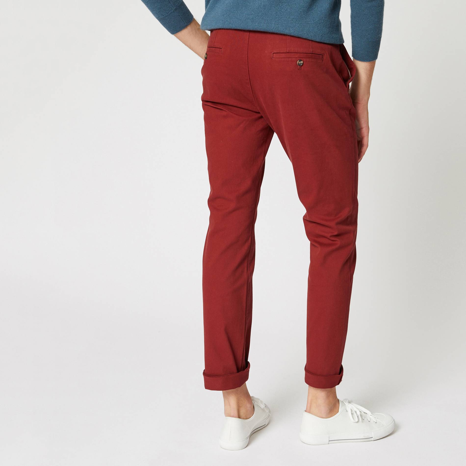 Pantalon chino straight en coton BIO, Quetsche, large image number 1