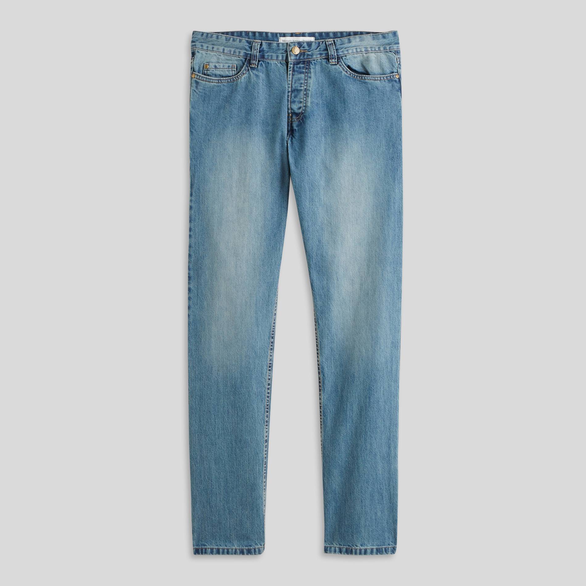 Jean coupe straight en coton BIO, Bleu foncé, large image number 2