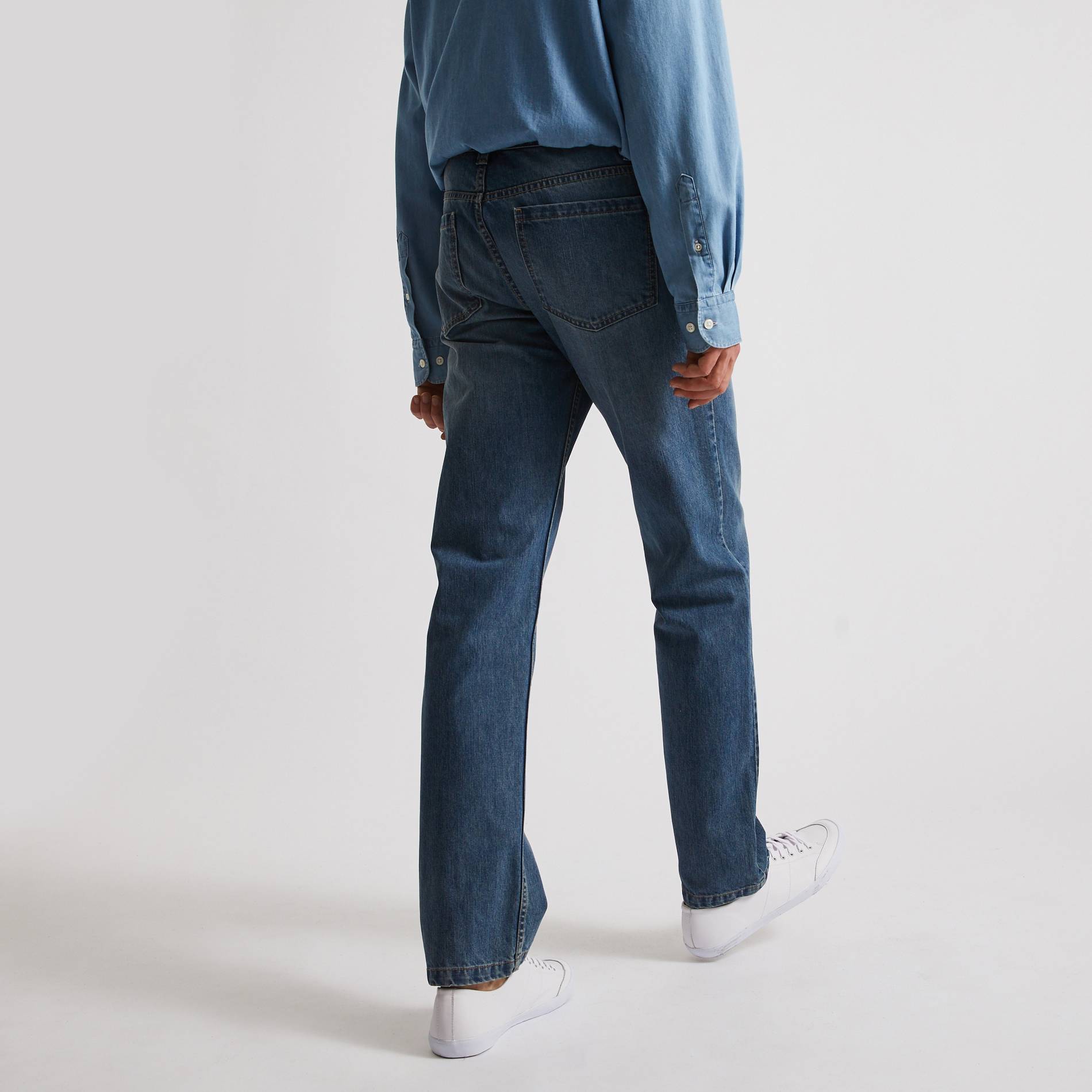 Jean coupe regular en coton BIO, Bleu foncé, large image number 1