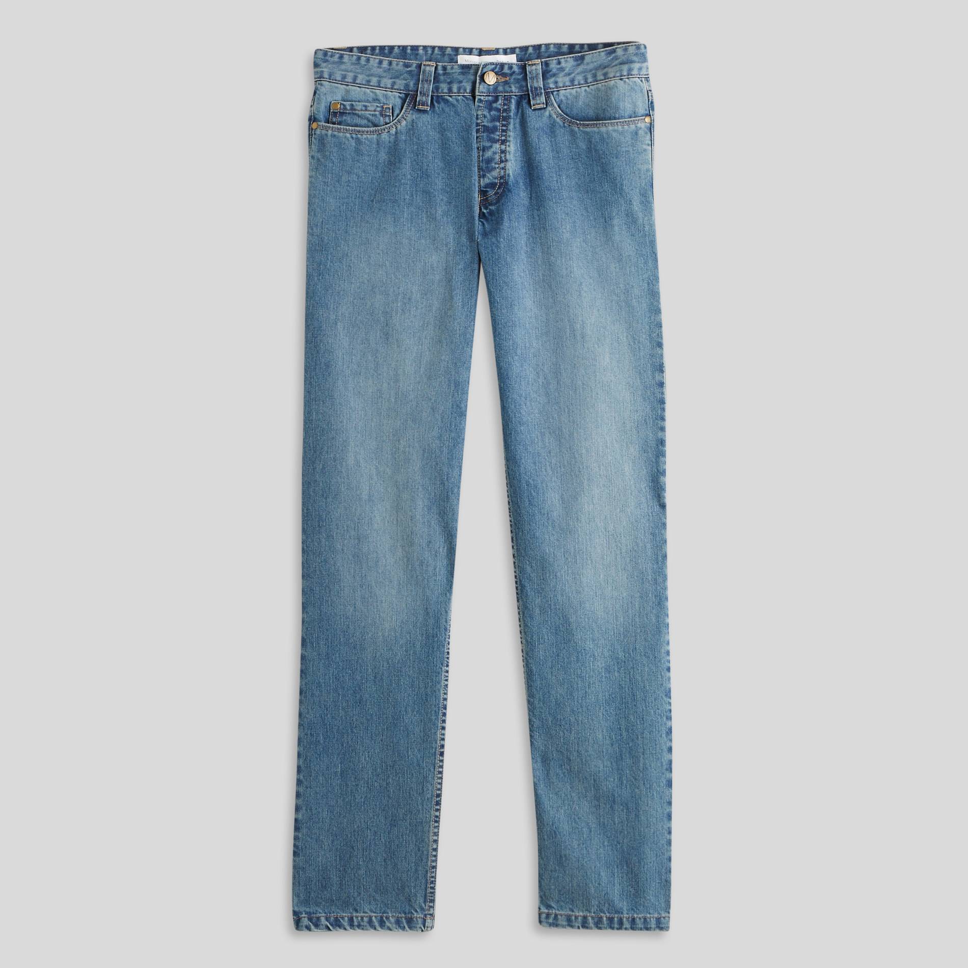 Jean coupe regular en coton BIO, Bleu foncé, large image number 2
