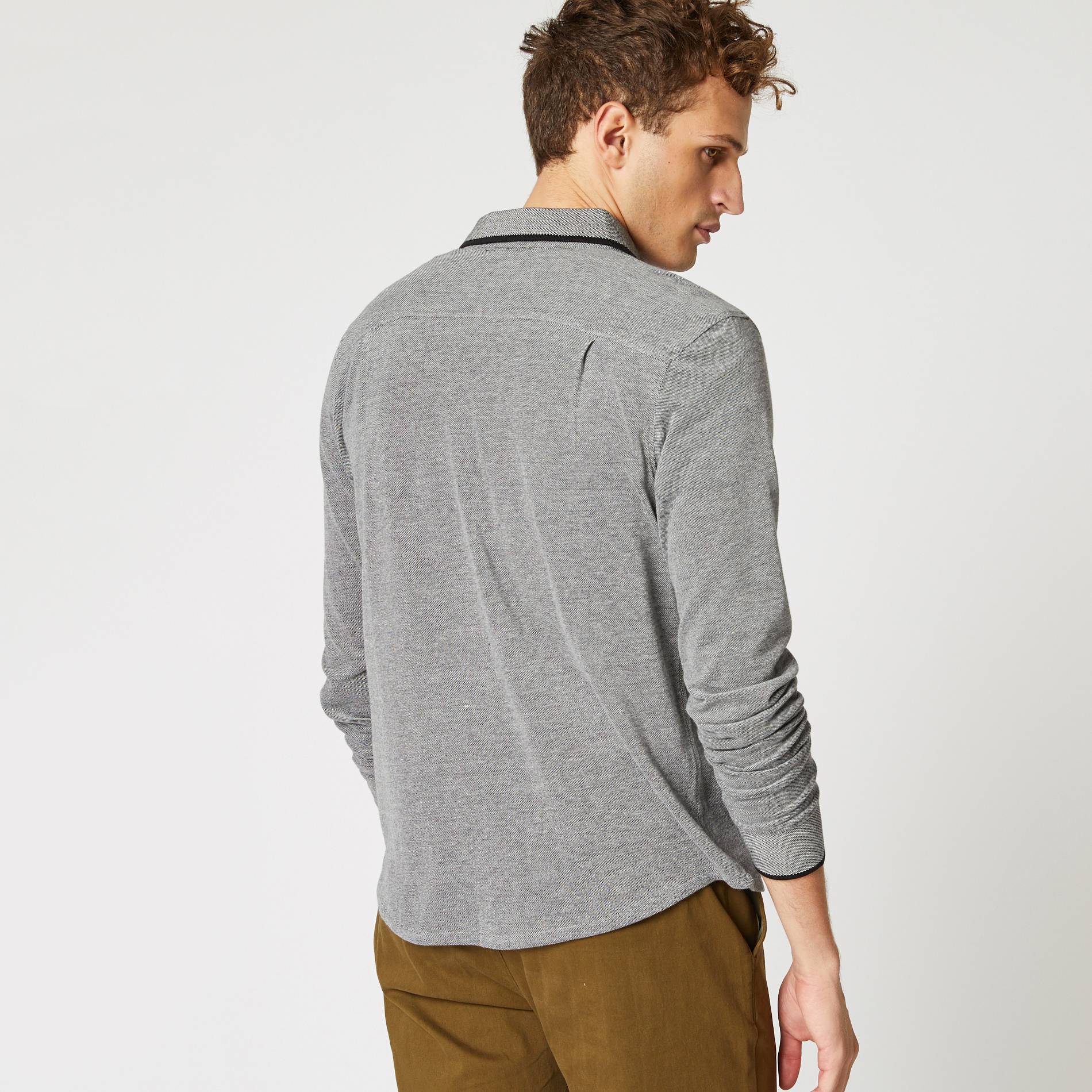 Chemise en piqué de coton, Noir, large image number 1