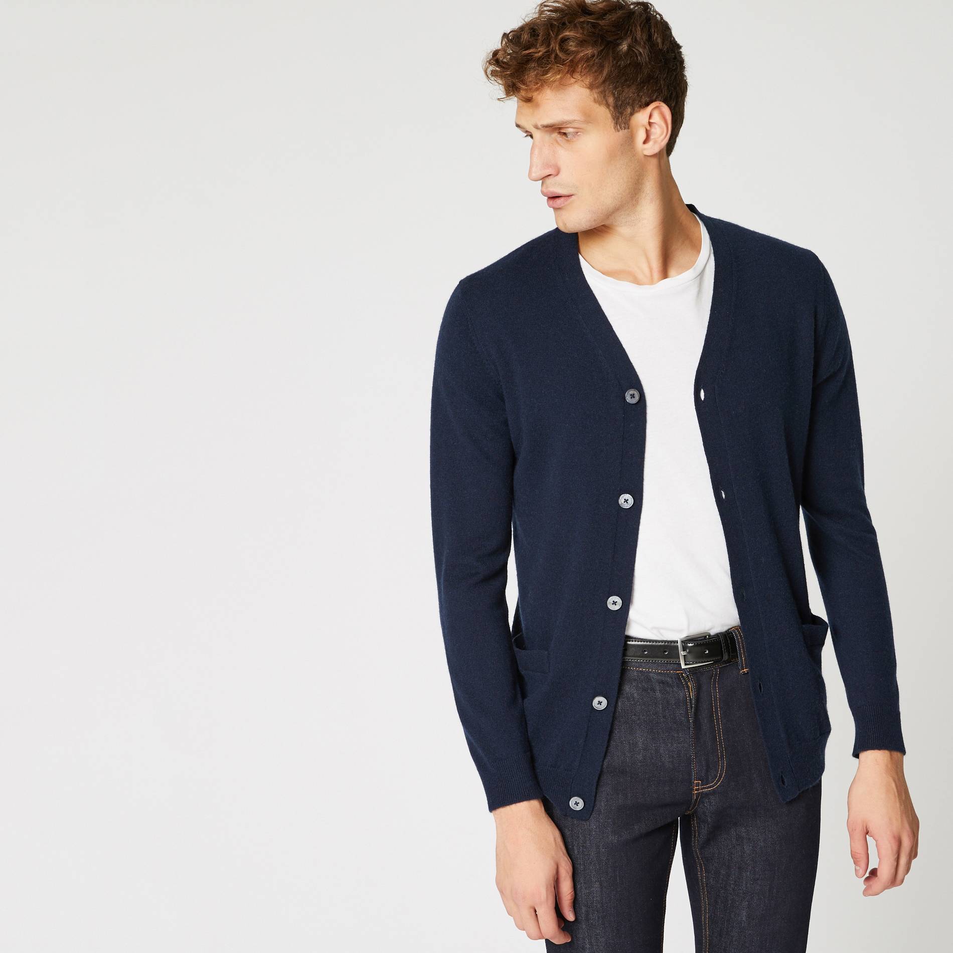 Cardigan en laine et cachemire, Cobalt, large image number 0