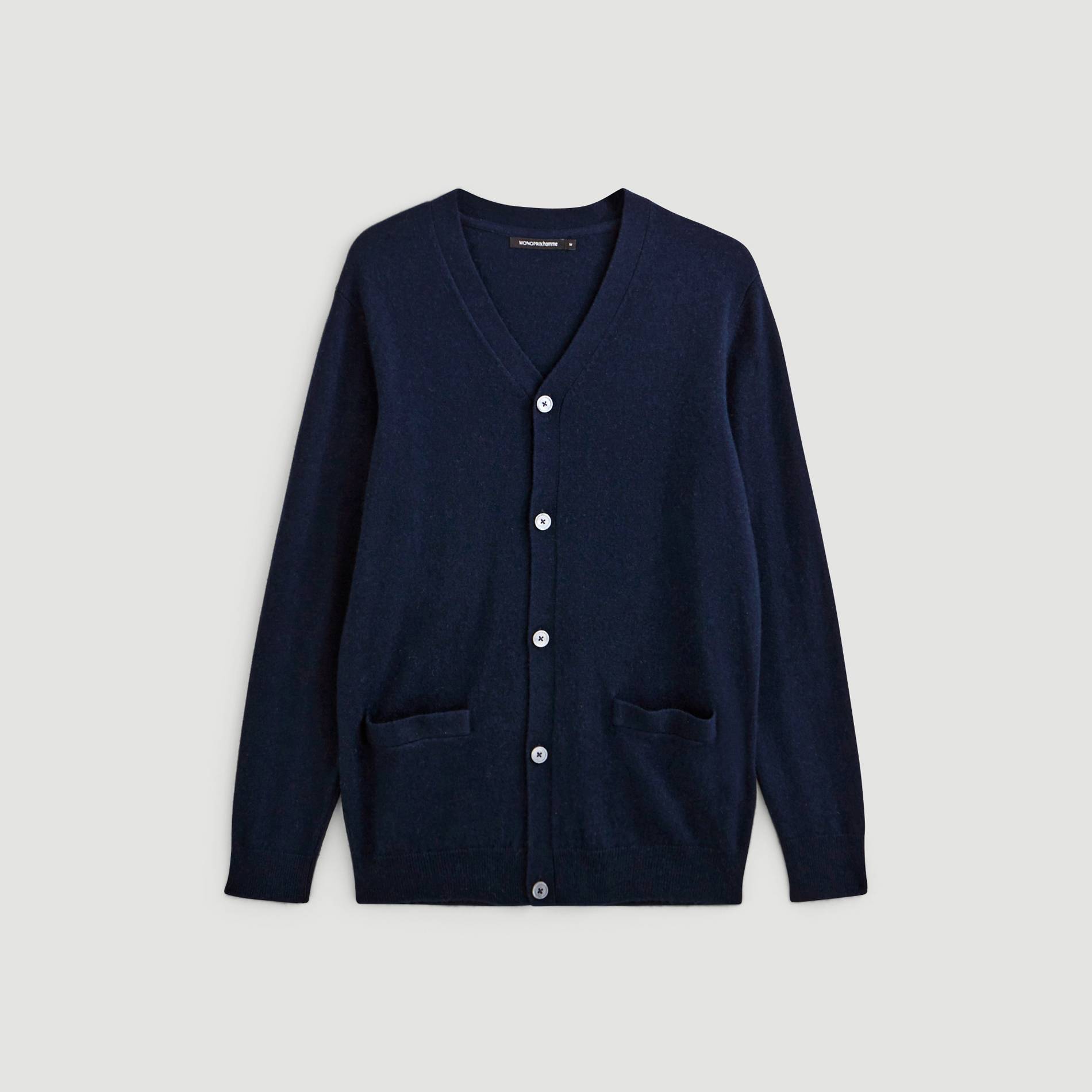 Cardigan en laine et cachemire, Cobalt, large image number 2