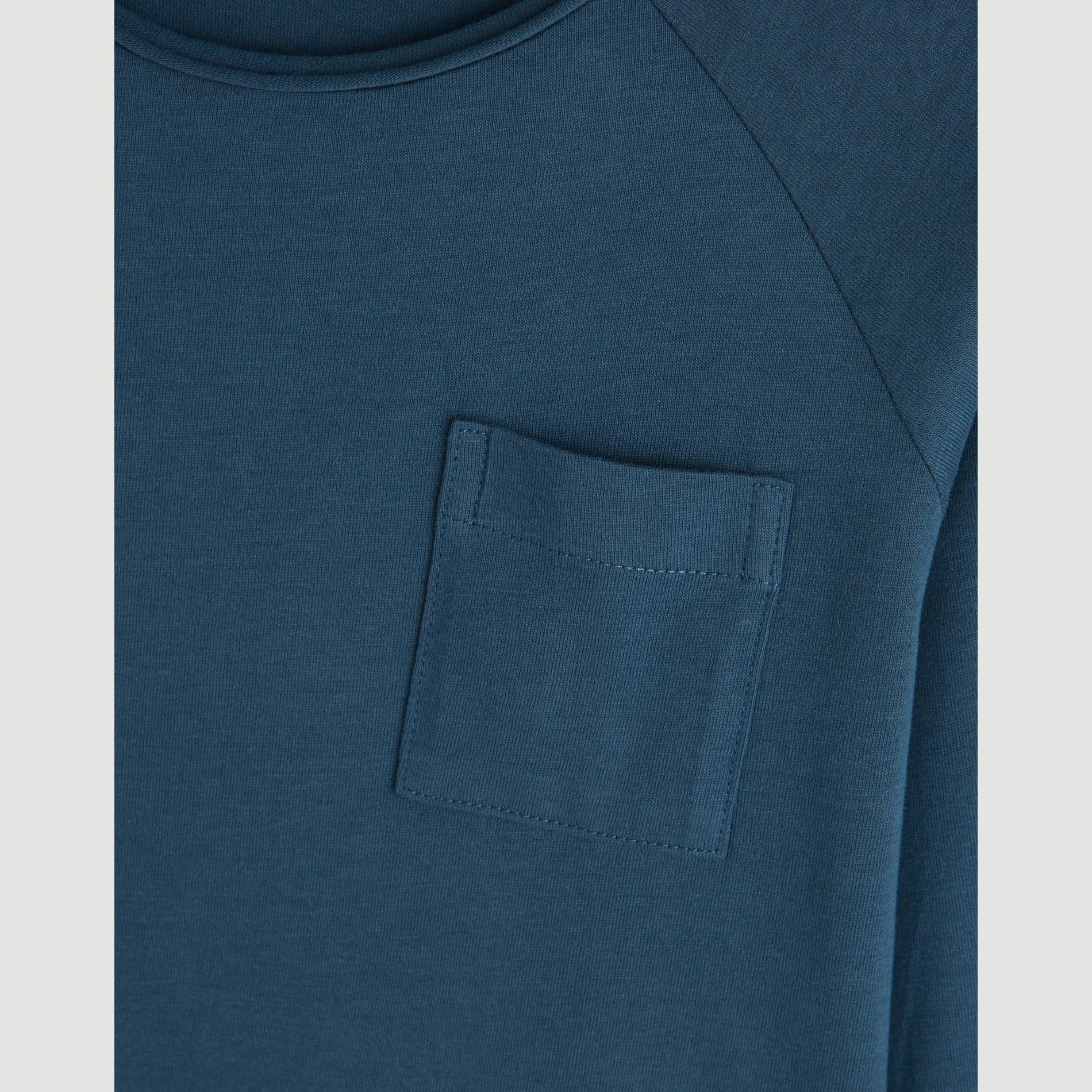 T-shirt manches longues en coton BIO, Bleu canard, large image number 2