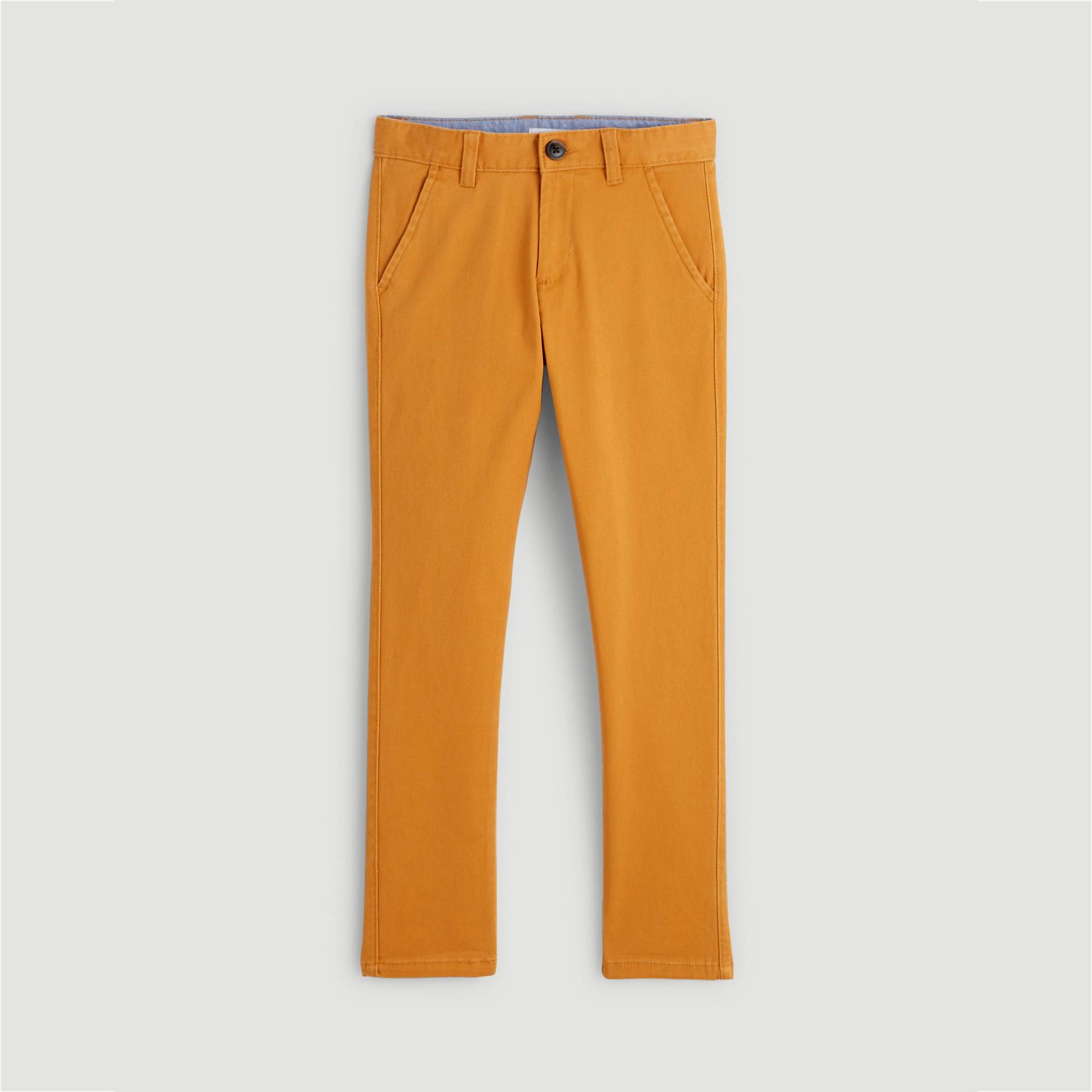 Pantalon twill coupe slim, Moutarde, large image number 0