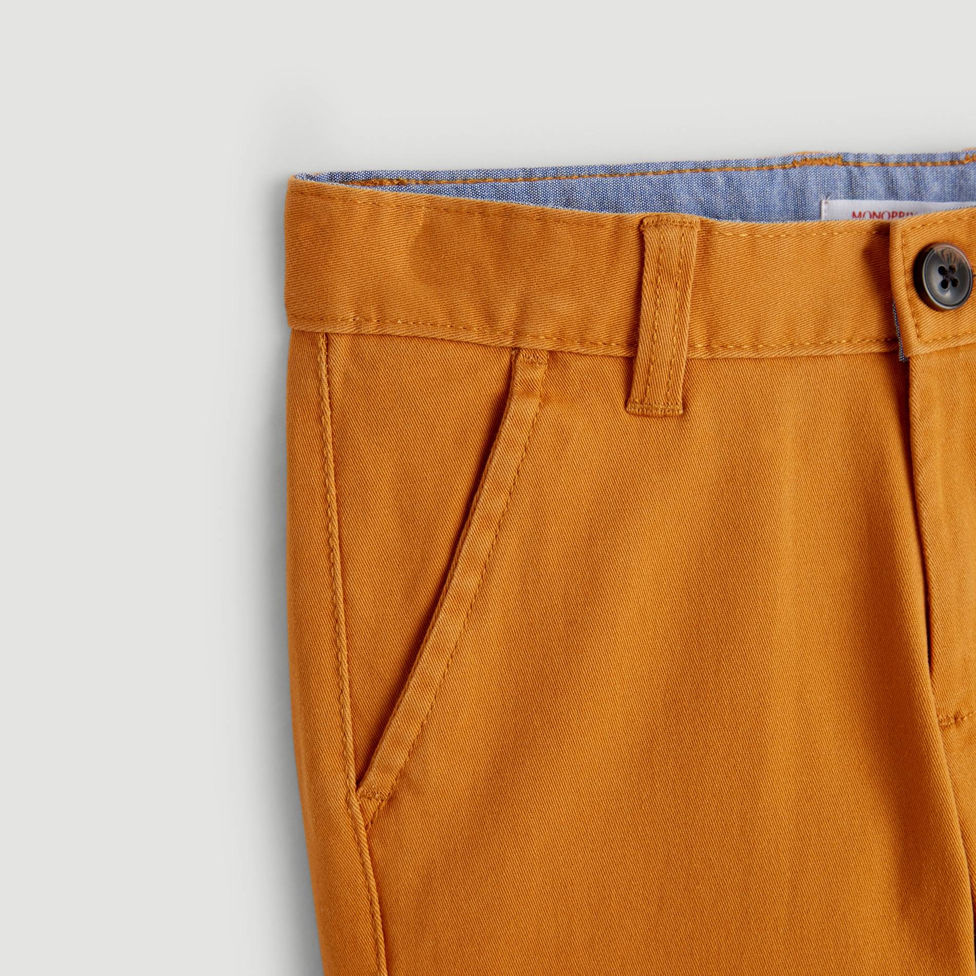 Pantalon twill coupe slim, Moutarde, large image number 2