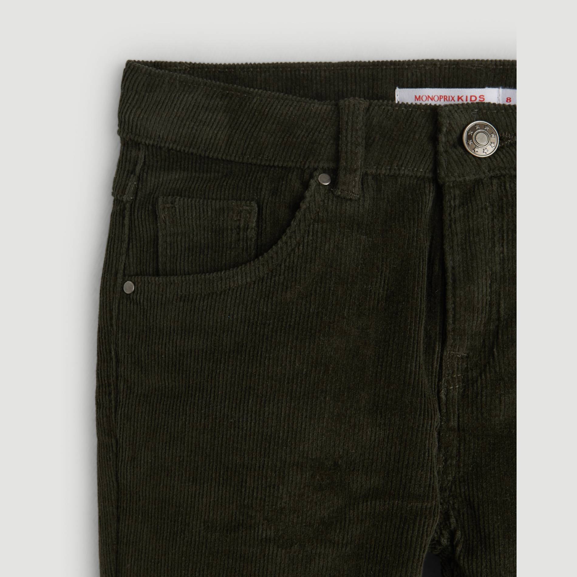 Pantalon en velours coupe slim, Vert foncé, large image number 2.0