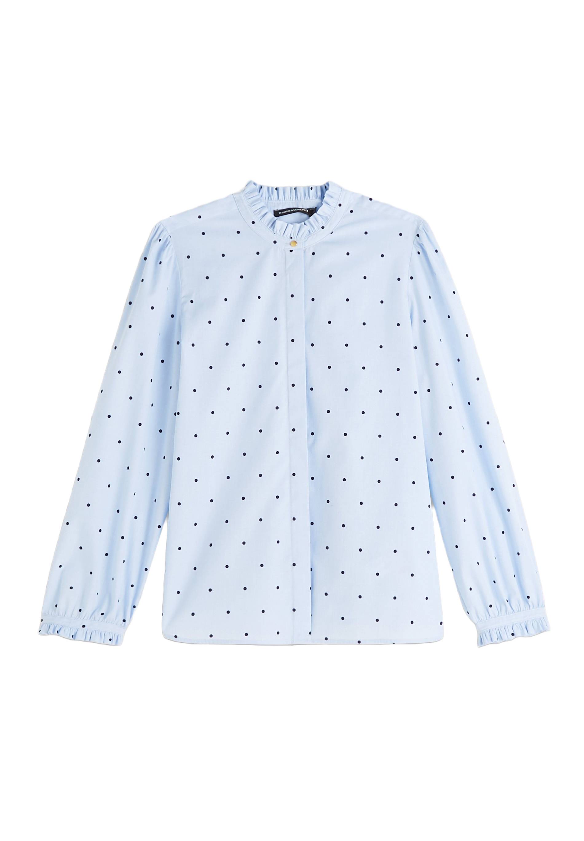 Blouse manches longues imprim&eacute;e en coton BIO GOTS, Bleu clair, large image number 5.0