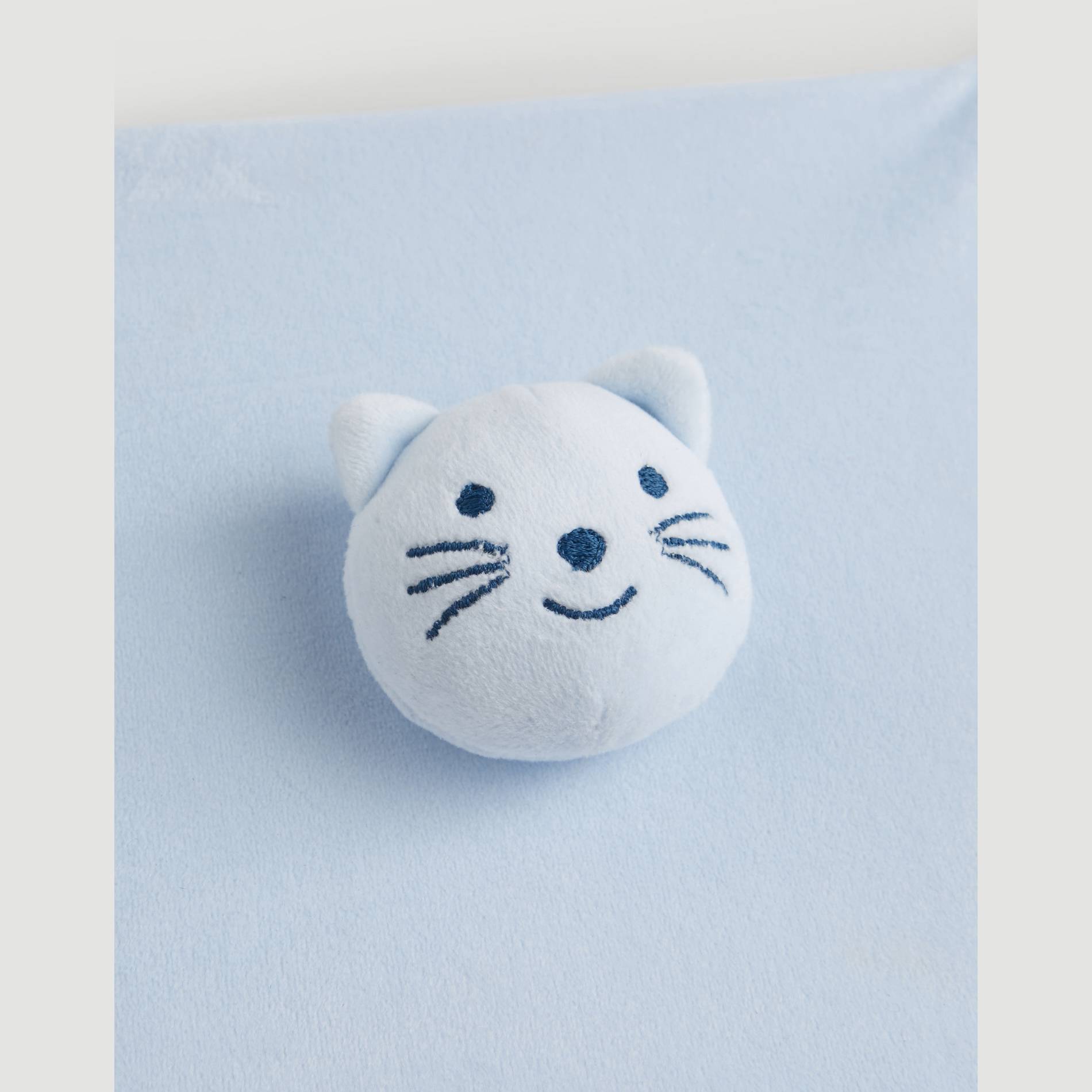 Doudou carre imprime, Bleu pâle, large image number 1