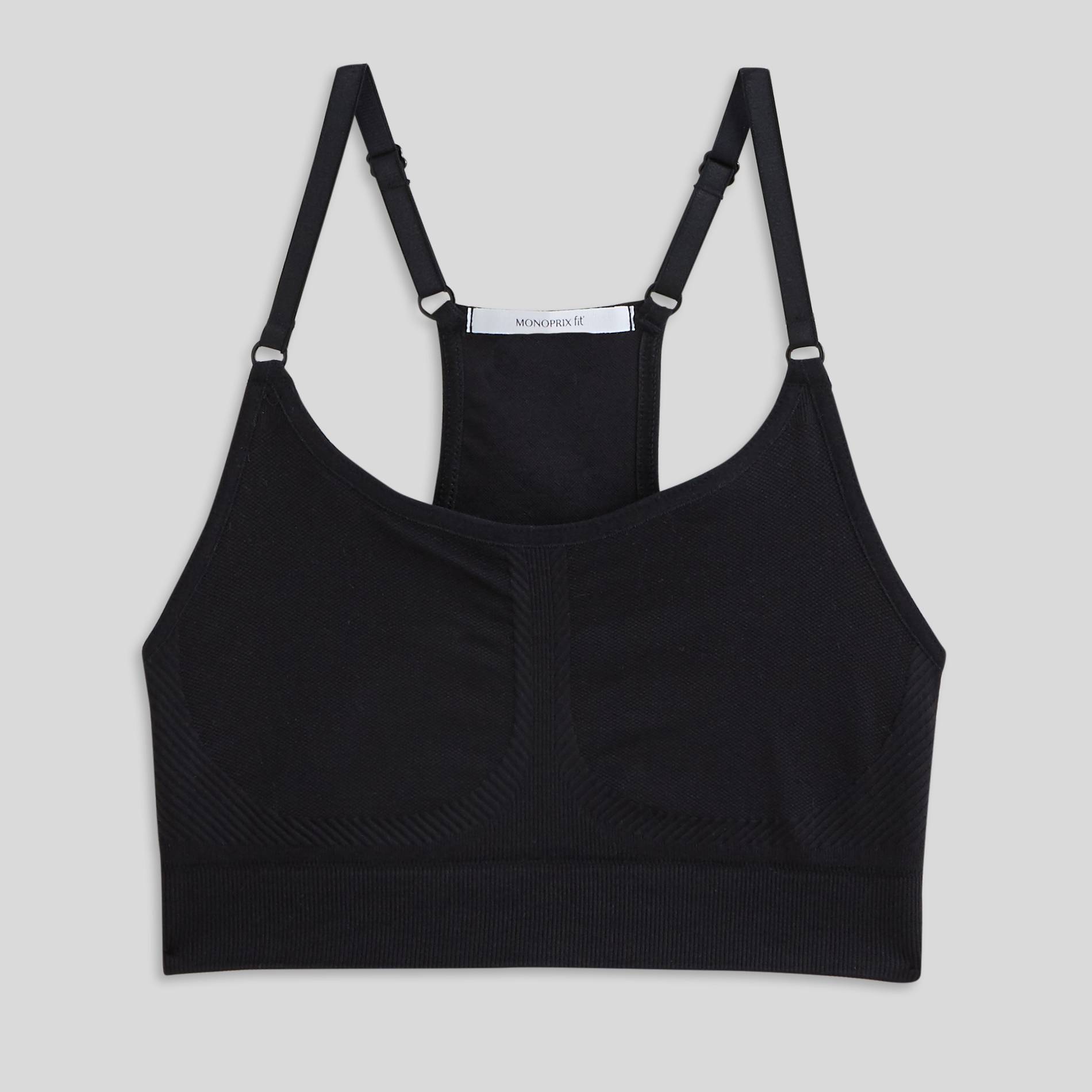 Brassière de sport sans couture, Noir, large image number 2