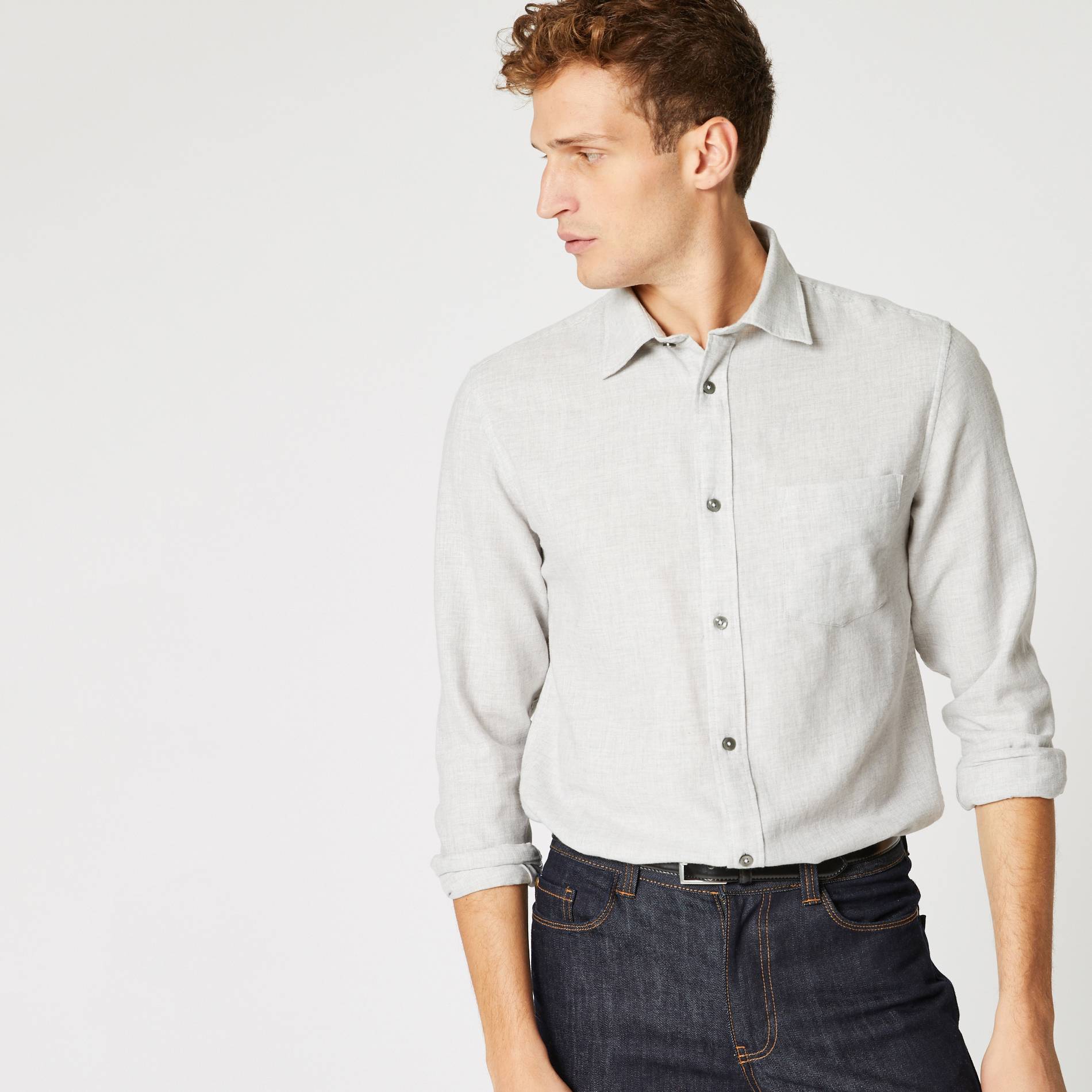 Chemise coupe regular, Gris moyen, large image number 0