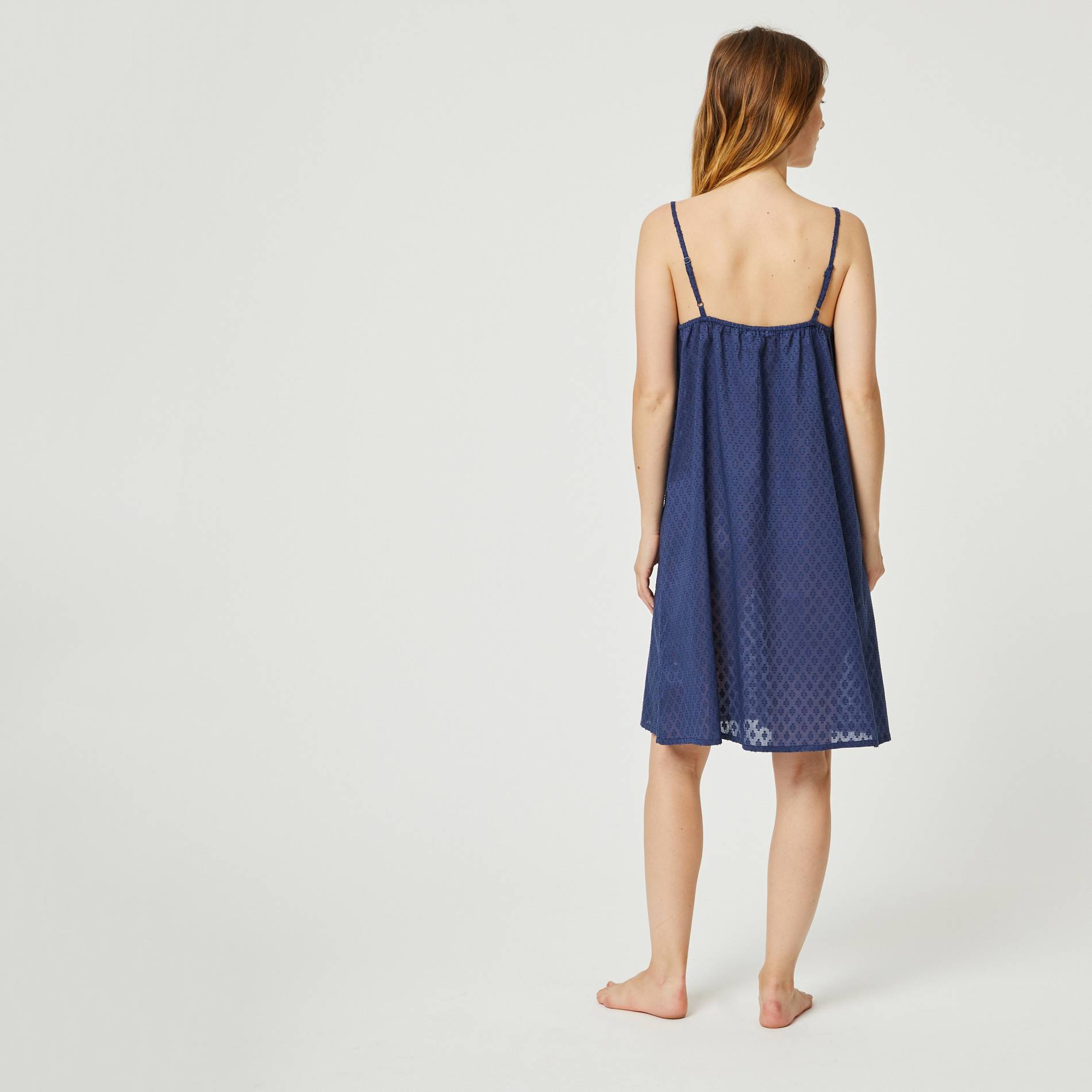 Chemise de nuit en plumetis imprimee, Indigo, large image number 1