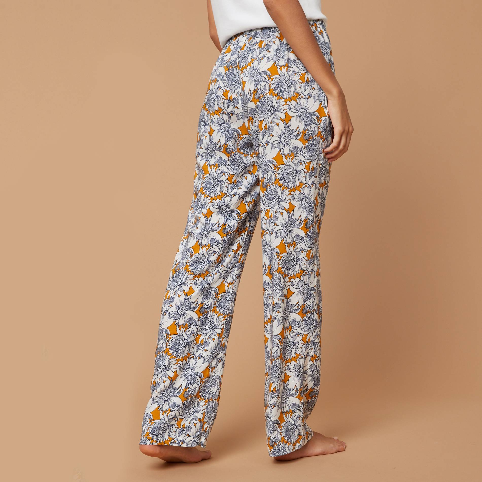 Pantalon imprime, Safran, large image number 1.0