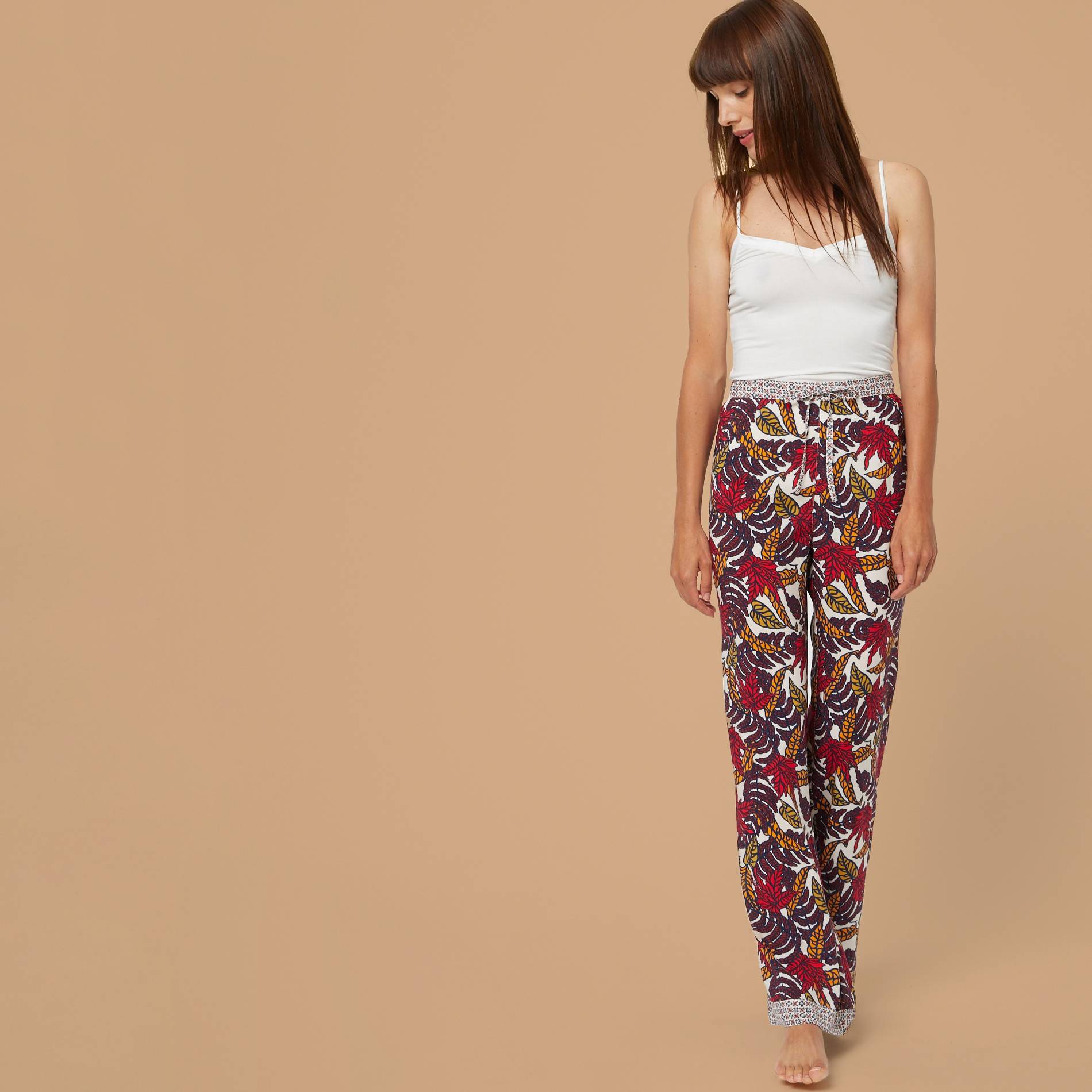 Pantalon imprime, Ecru, large image number 0