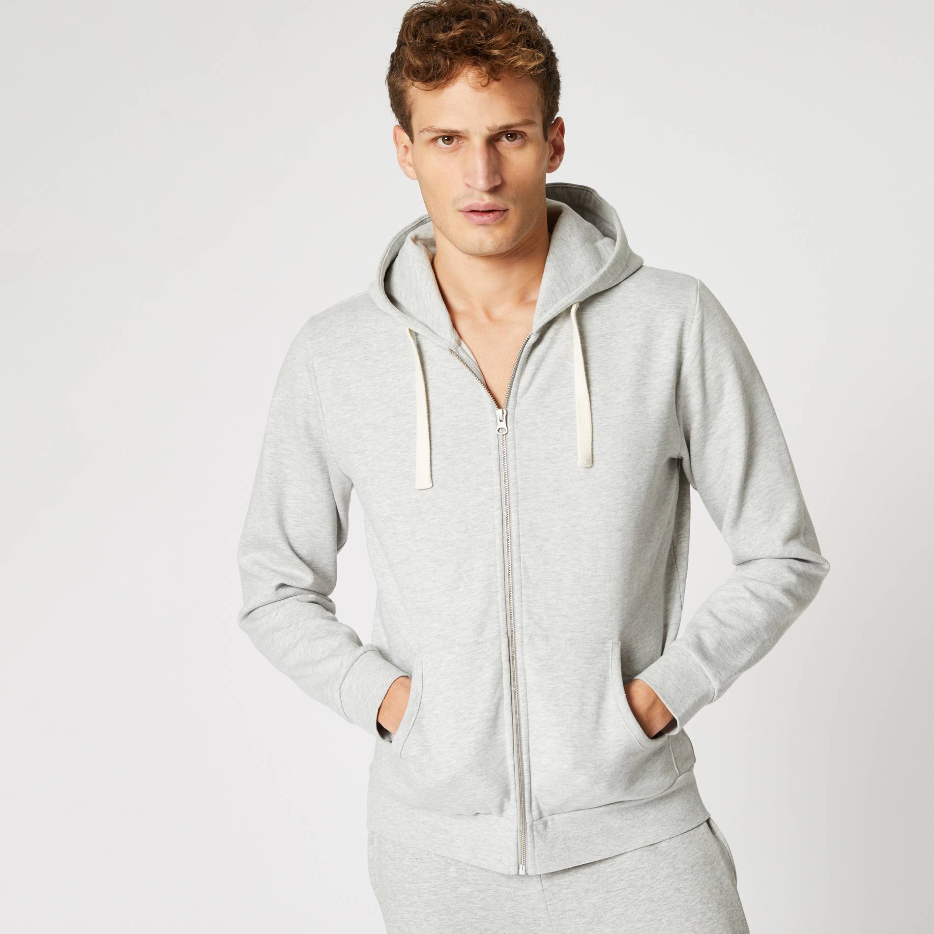 Sweat zippe, Gris moyen, large image number 0
