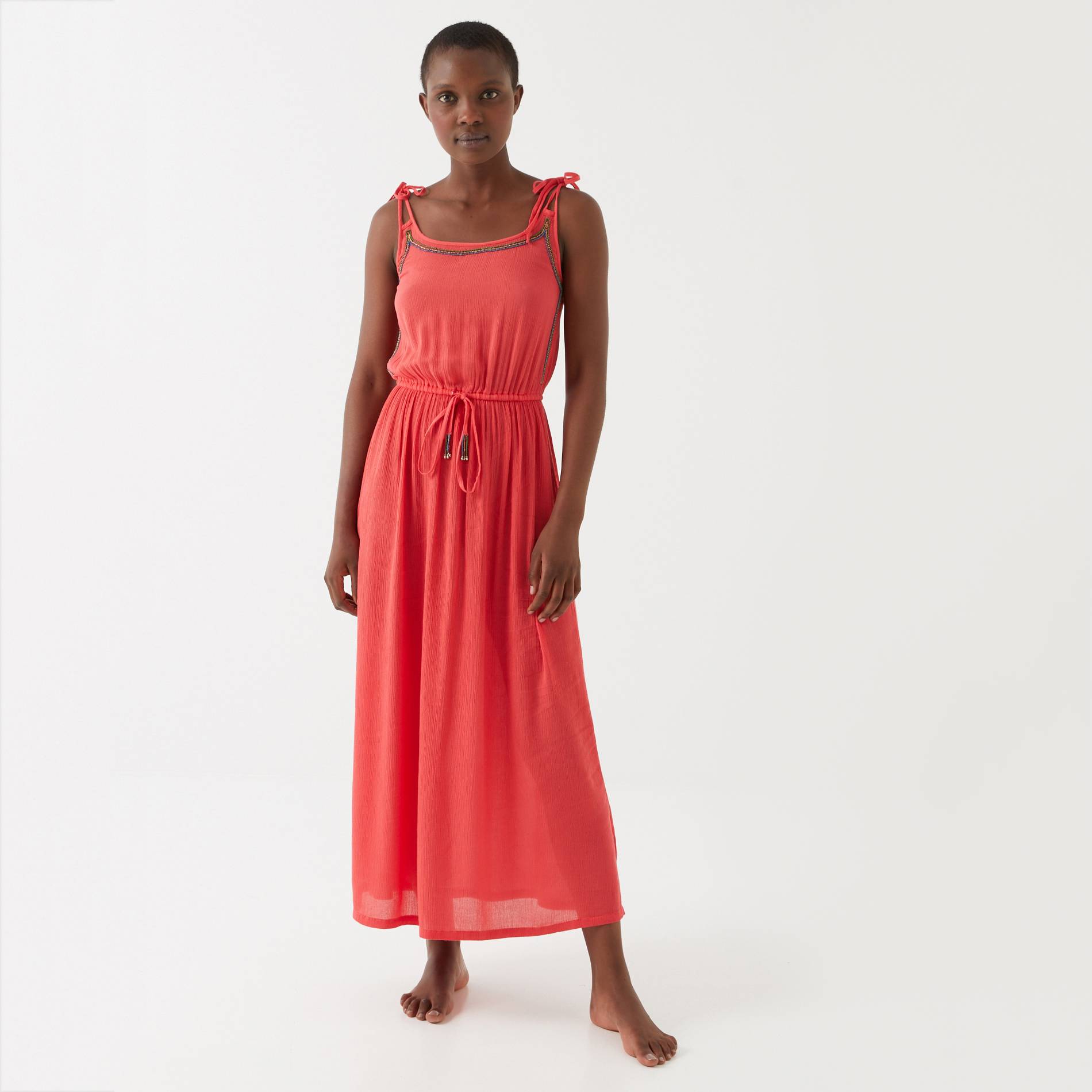 Robe de plage unie, Cerise, large image number 0.0