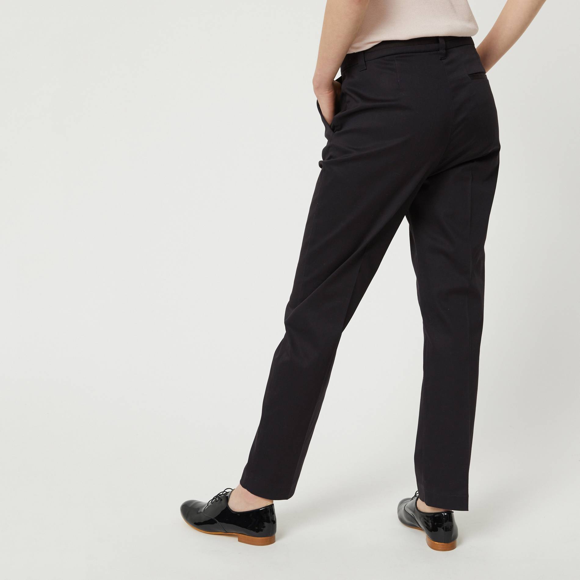 Pantalon stretch en coton, Noir, large image number 1