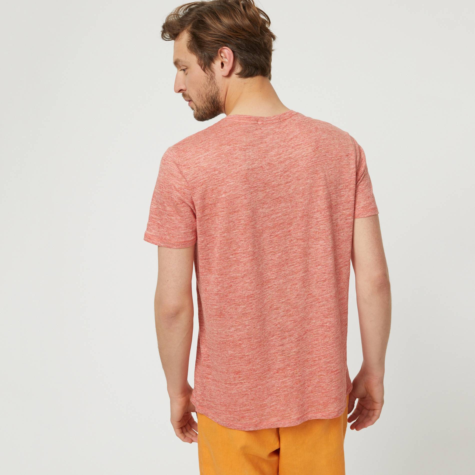 T-shirt manches courtes en lin, Roux, large image number 1.0