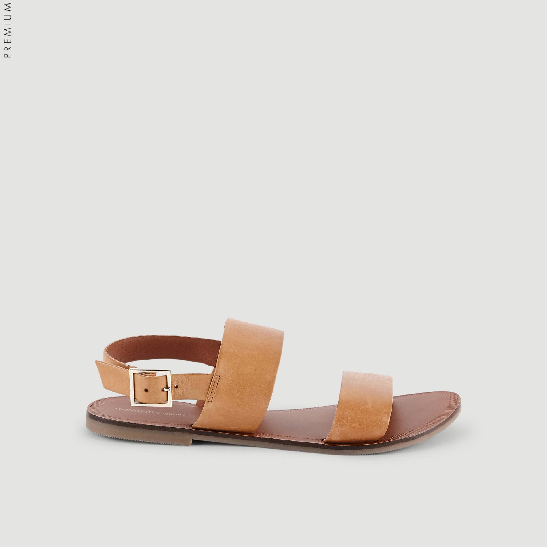 Sandales en cuir, Caramel, large image number 1