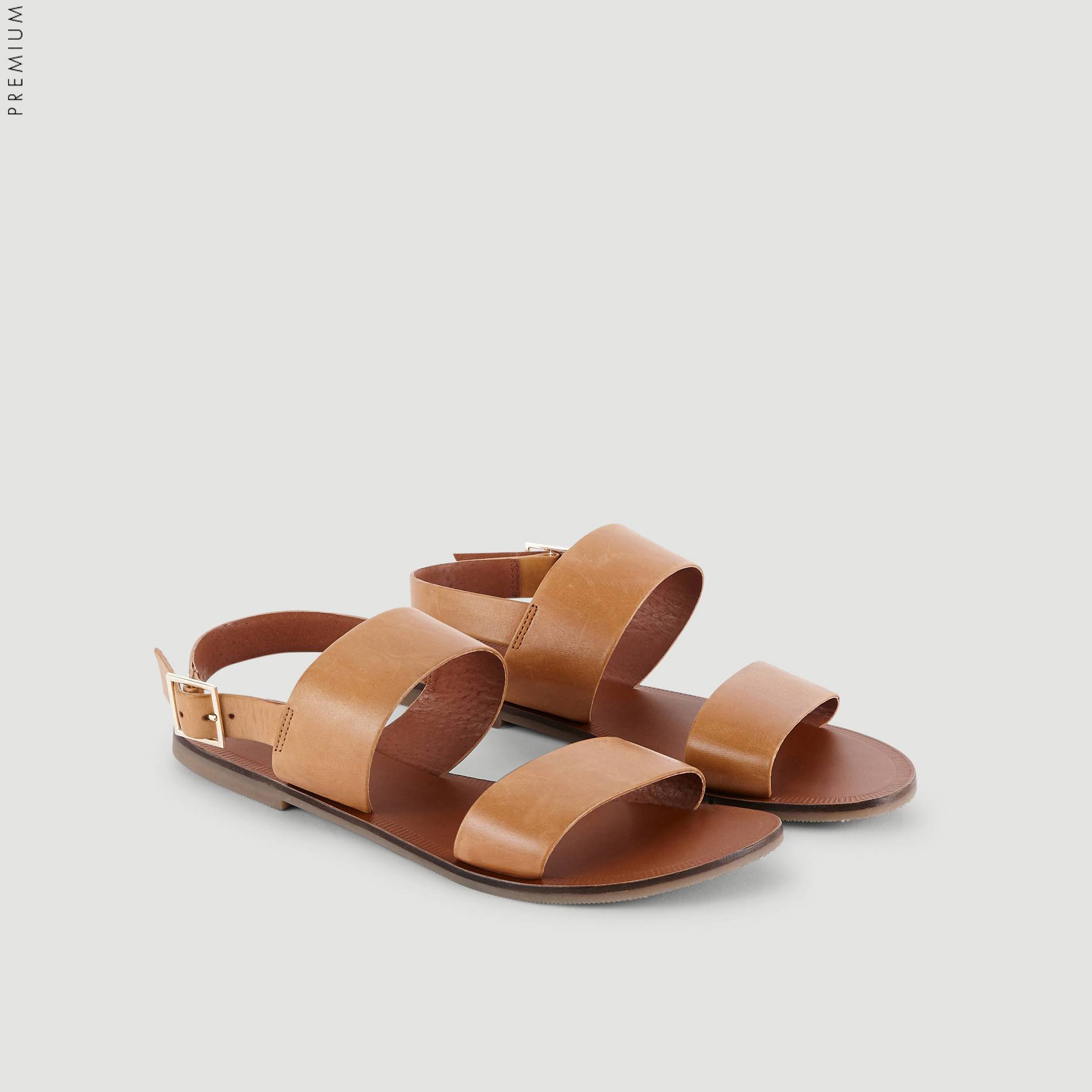 Sandales en cuir, Caramel, large image number 2