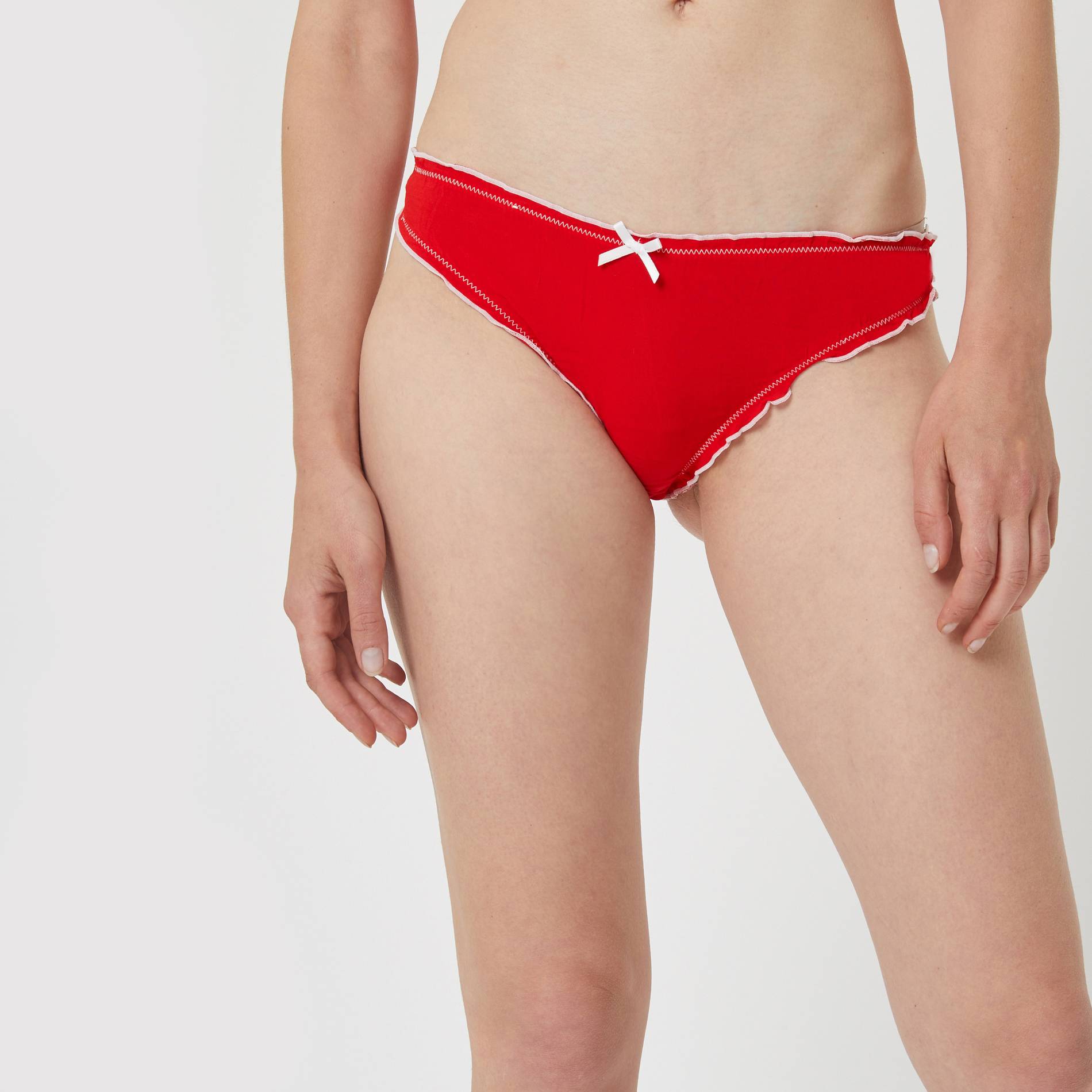 Culotte froufrou en viscose, Rouge, large image number 0.0