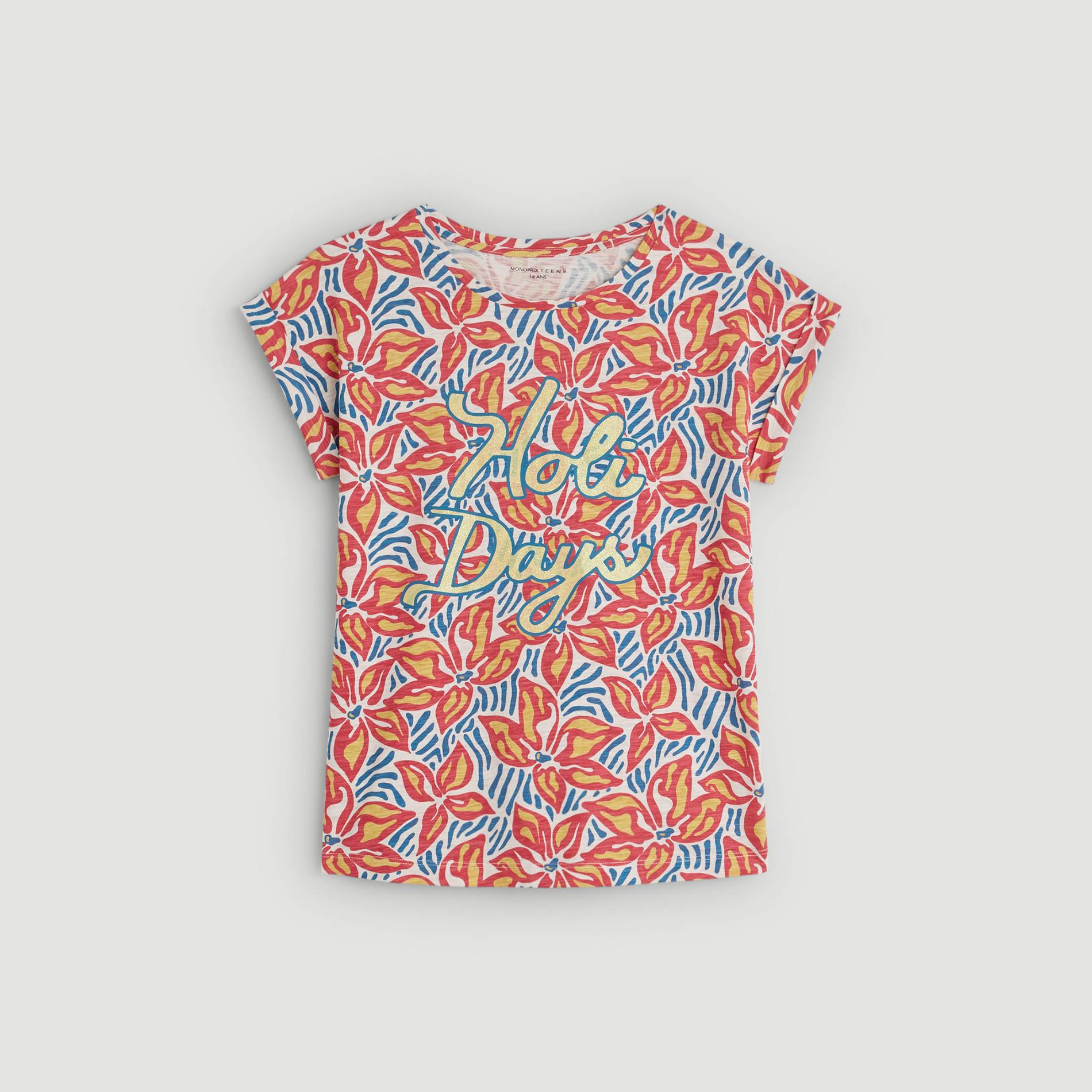 T-shirt manches courtes imprimé, Rose pâle, large image number 1.0