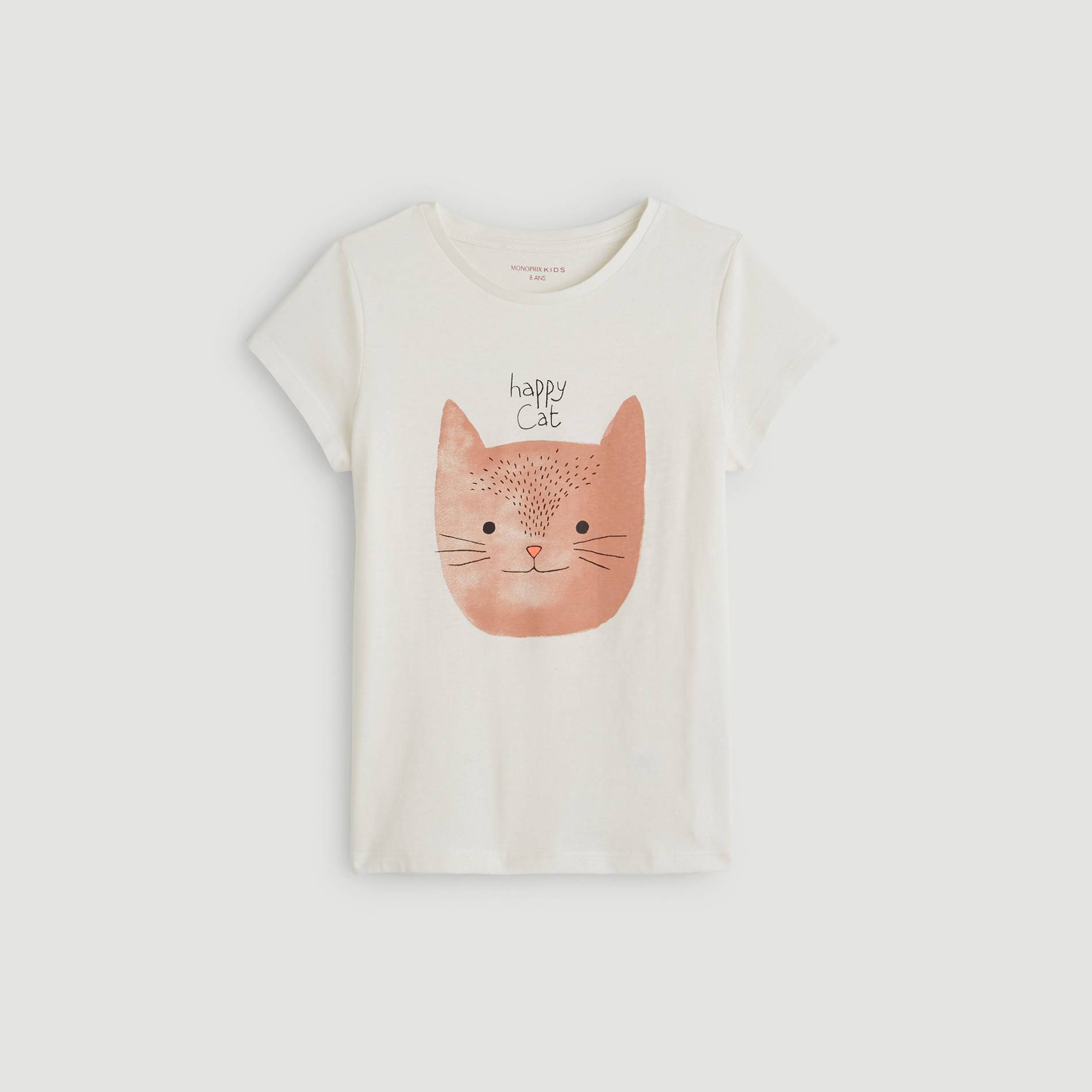 T-shirt manches courtes imprime, Ecru, large image number 0