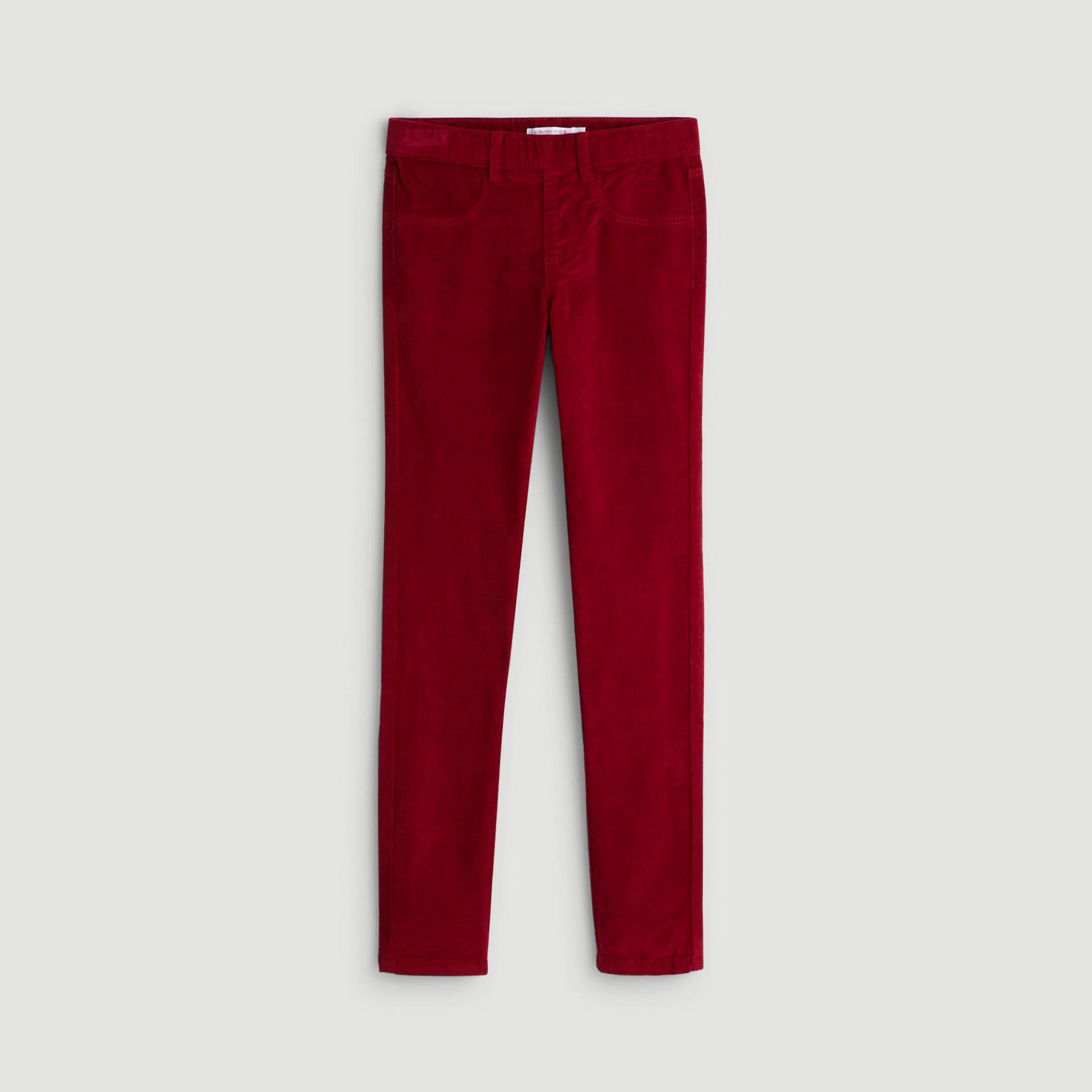Jegging en velours, Bordeaux, large image number 0.0
