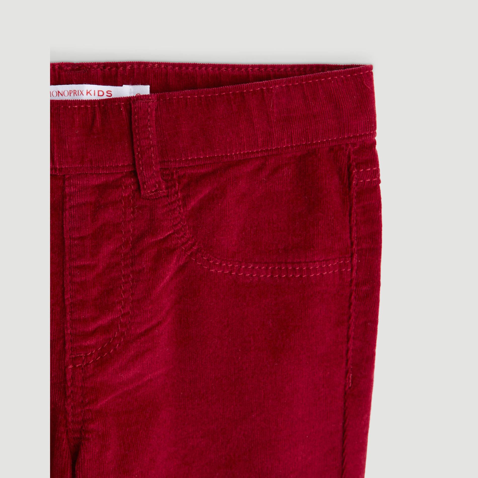 Jegging en velours, Bordeaux, large image number 2.0