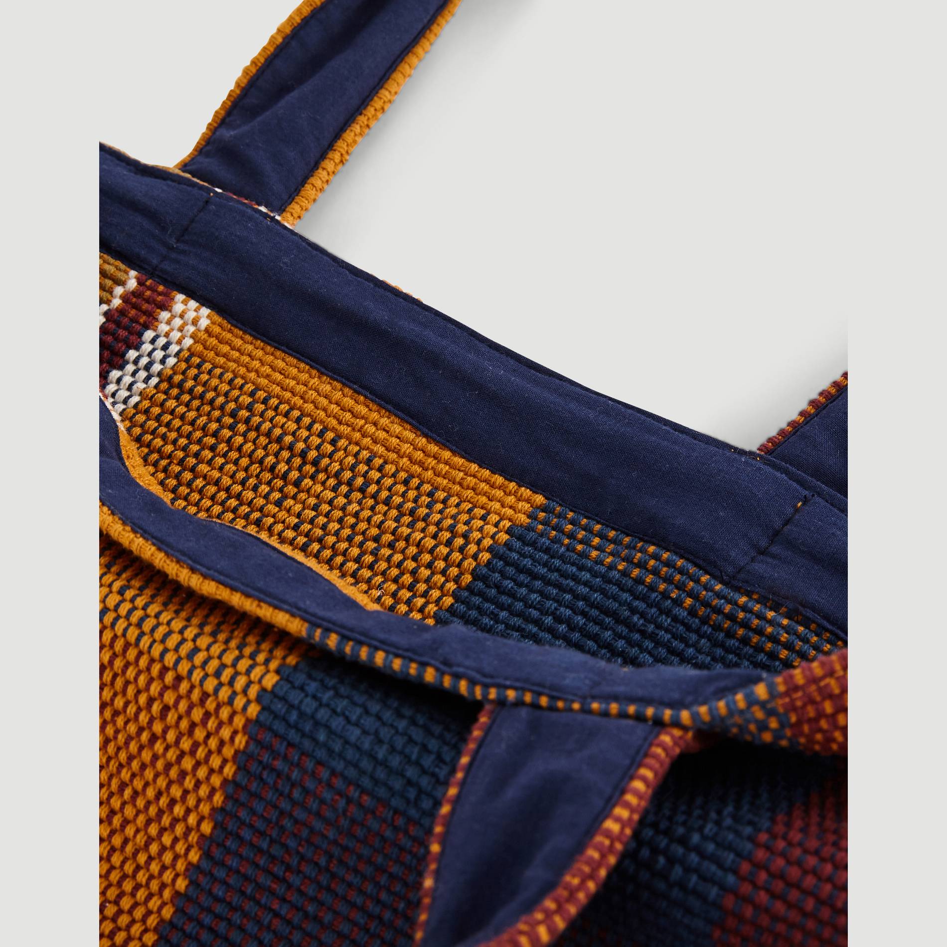 Tote bag carreaux, Safran, large image number 2