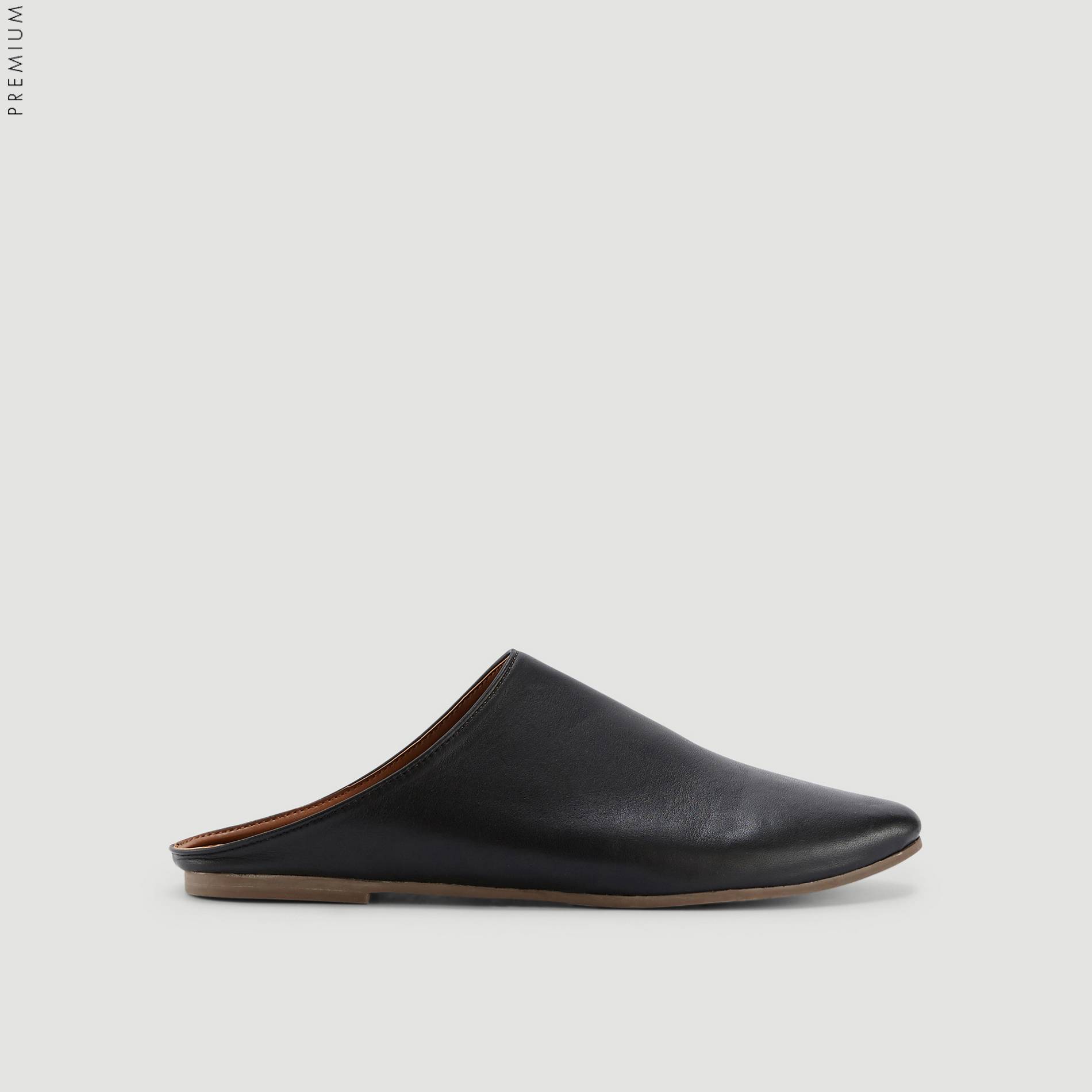 Babouches en cuir, Noir, large image number 1.0