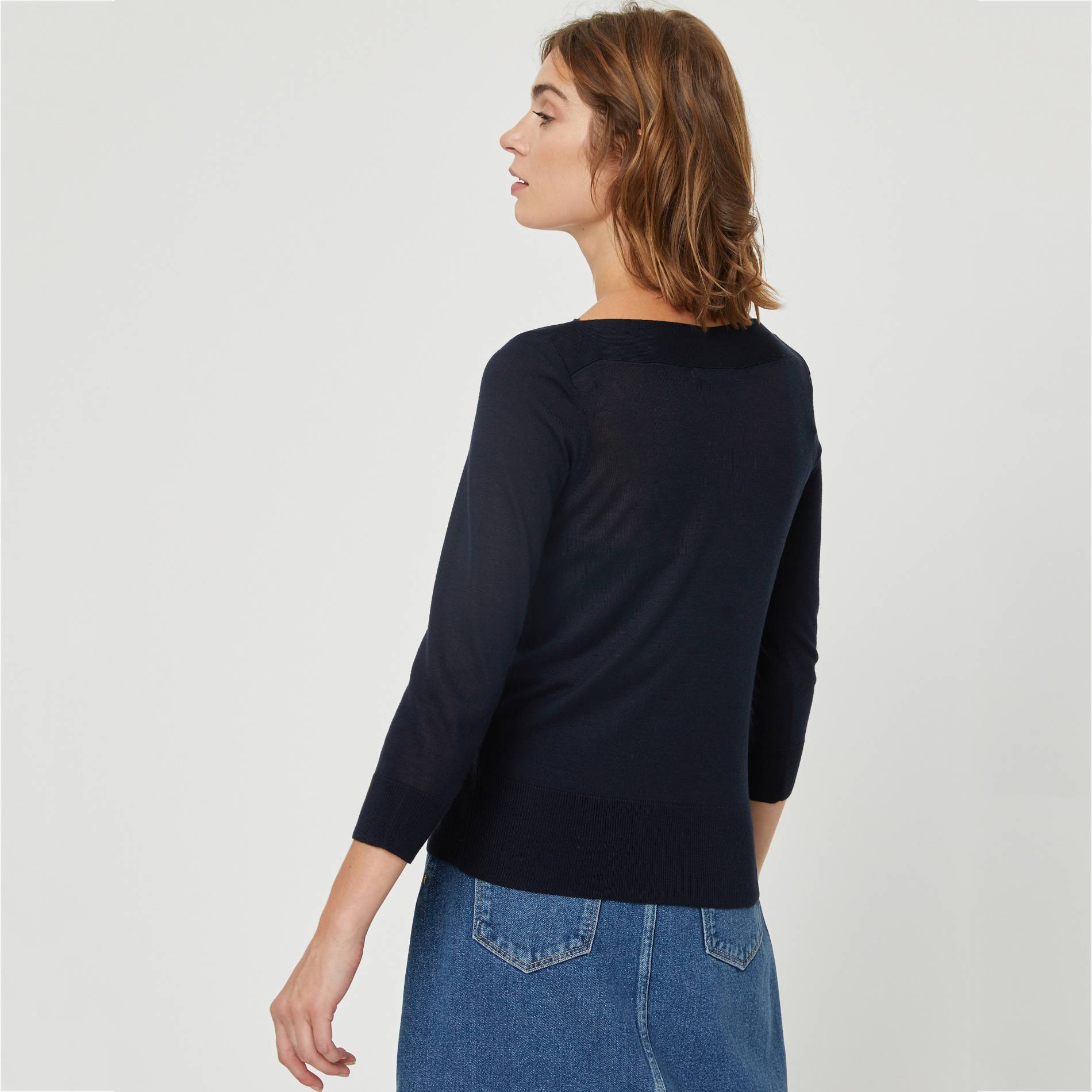 Pull col bateau et manches longues, Bleu marine, large image number 1.0