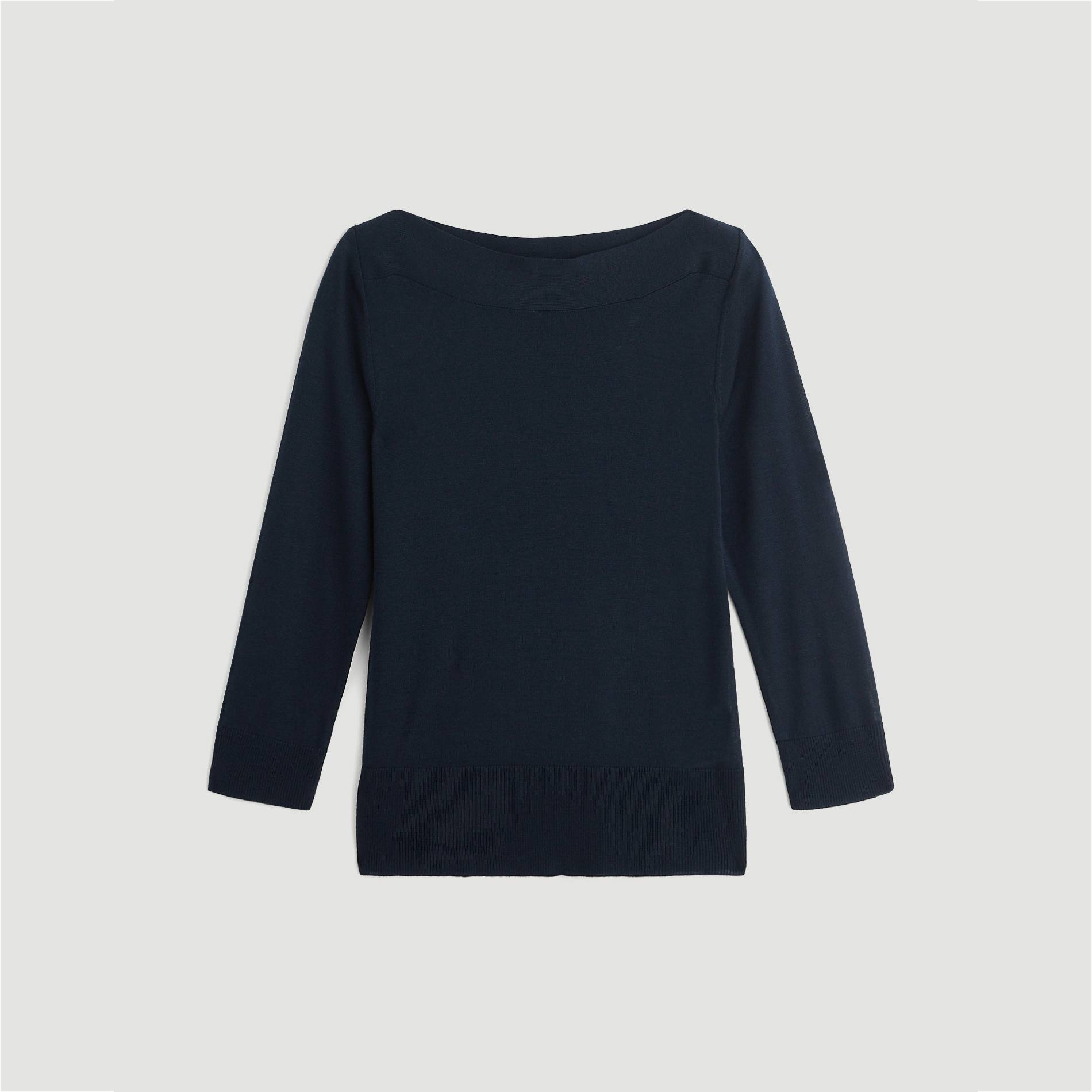 Pull col bateau et manches longues, Bleu marine, large image number 2.0