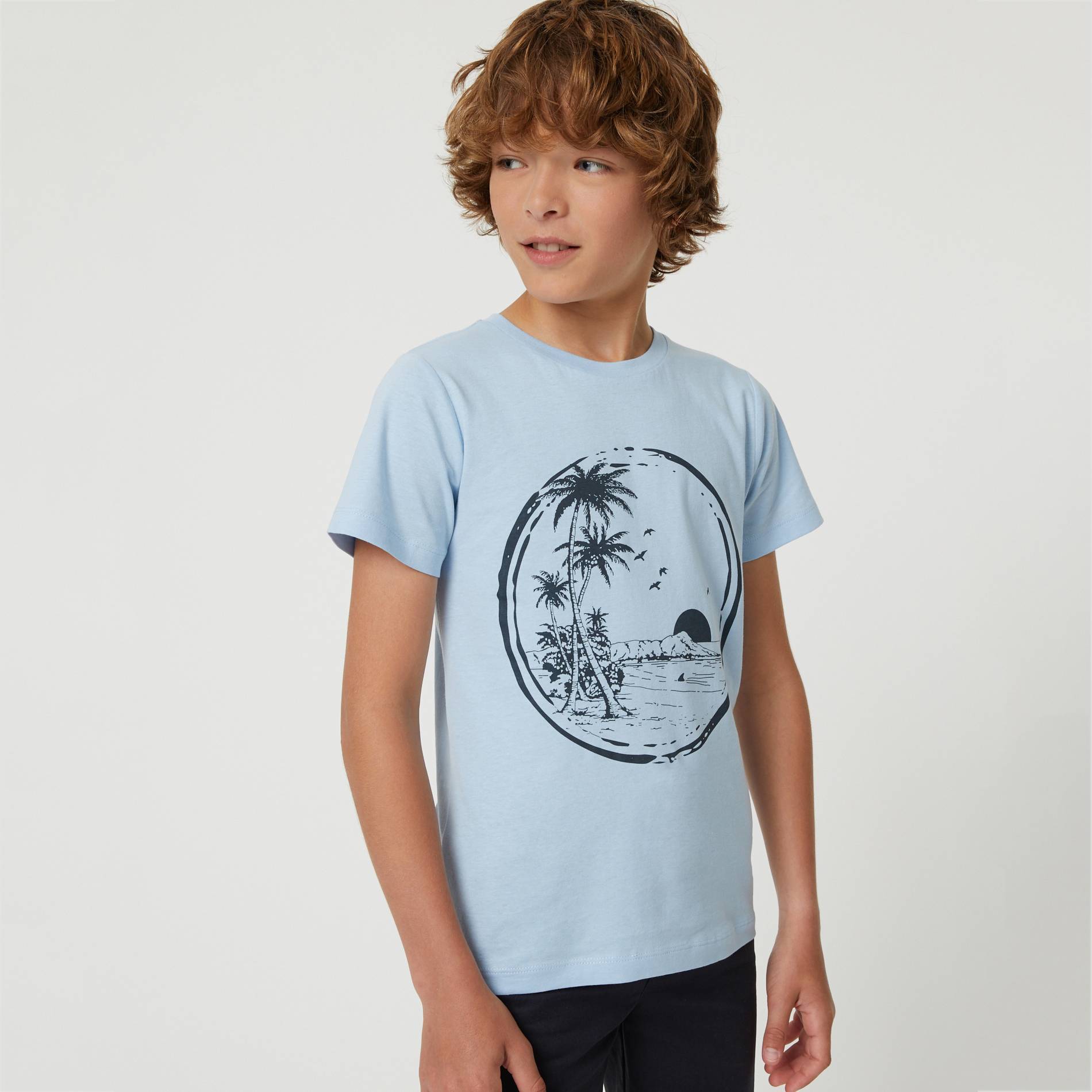 T-shirt imprime, Bleu, large image number 0